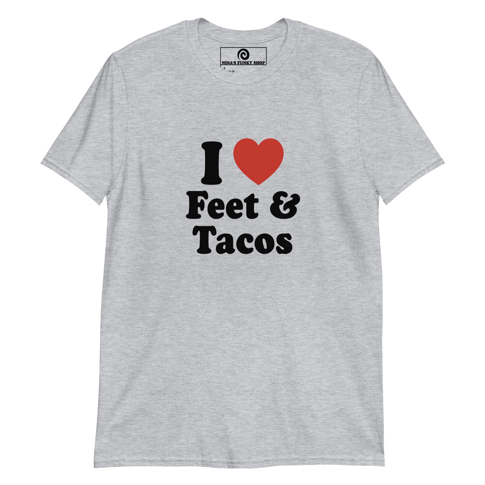 Gray - Love tacos? Looking for a funny gift for a foot enthusiast? Our I Heart Tacos And Feet T-Shirt is soft, comfortable and made just for you. Eat your favorite tacos and make a statement in this funny foot fetish t-shirt.  