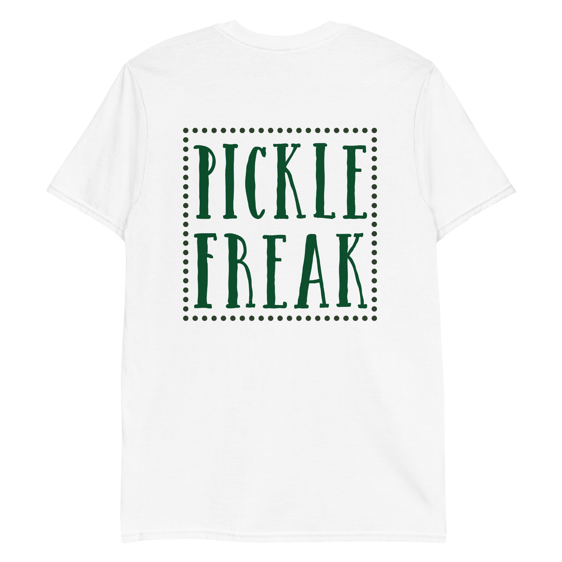 White Pickle Shirt - Are you a pickle freak? Looking for a gift for a pickle enthusiast? Our Pickle Freak T-Shirt is soft and comfortable with a unique pickle design, expertly printed on the front. Eat pickles and make a statement in this pickle t-shirt for pickle lovers and beyond.