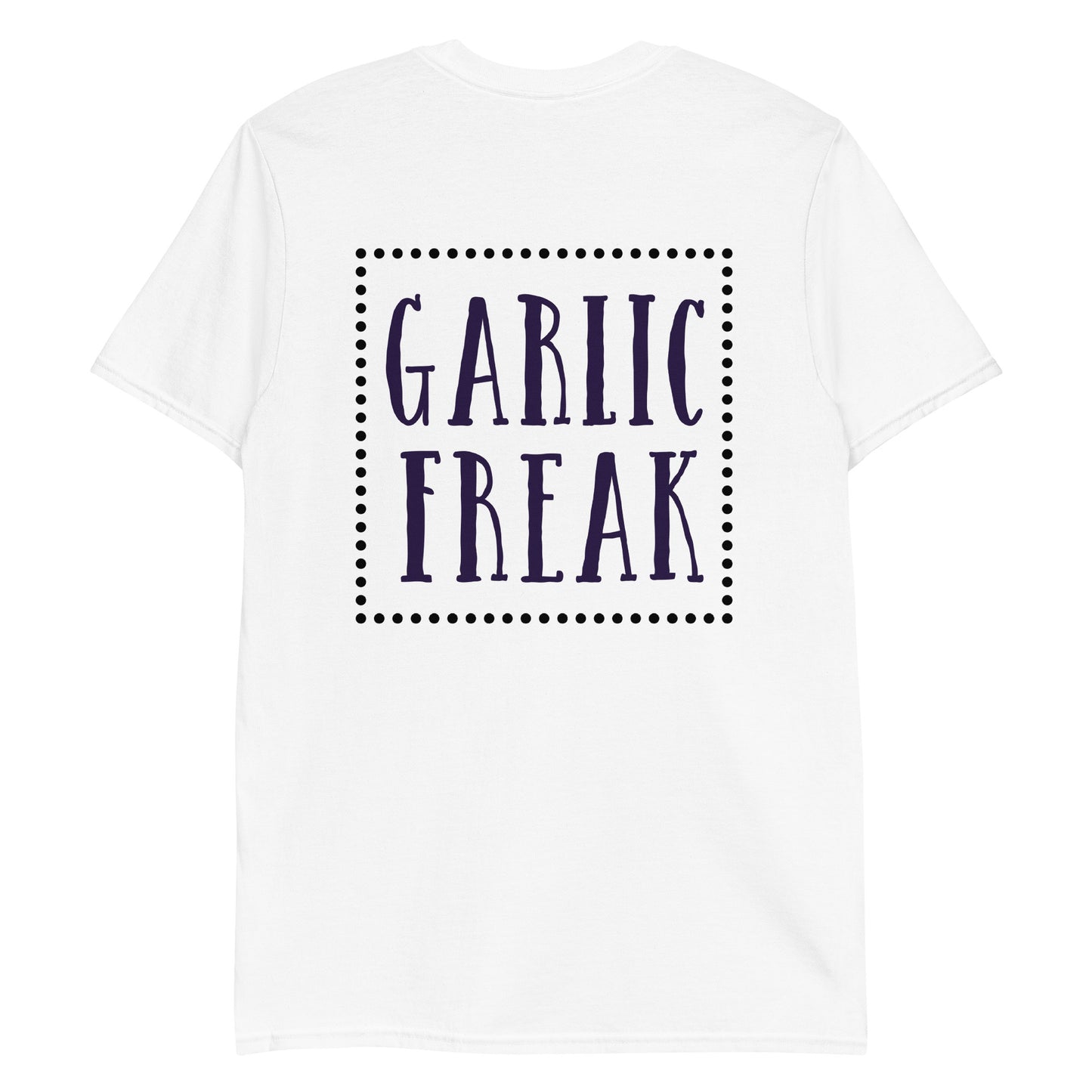 White Garlic Freak T-Shirt - Are you a garlic freak? Looking for a gift for a garlic enthusiast? Our Garlic Freak T-Shirt is soft, comfortable and made just for you. It's a classic tee with a funny garlic design, expertly printed on the front. Make a statement in this garlic graphic tee.