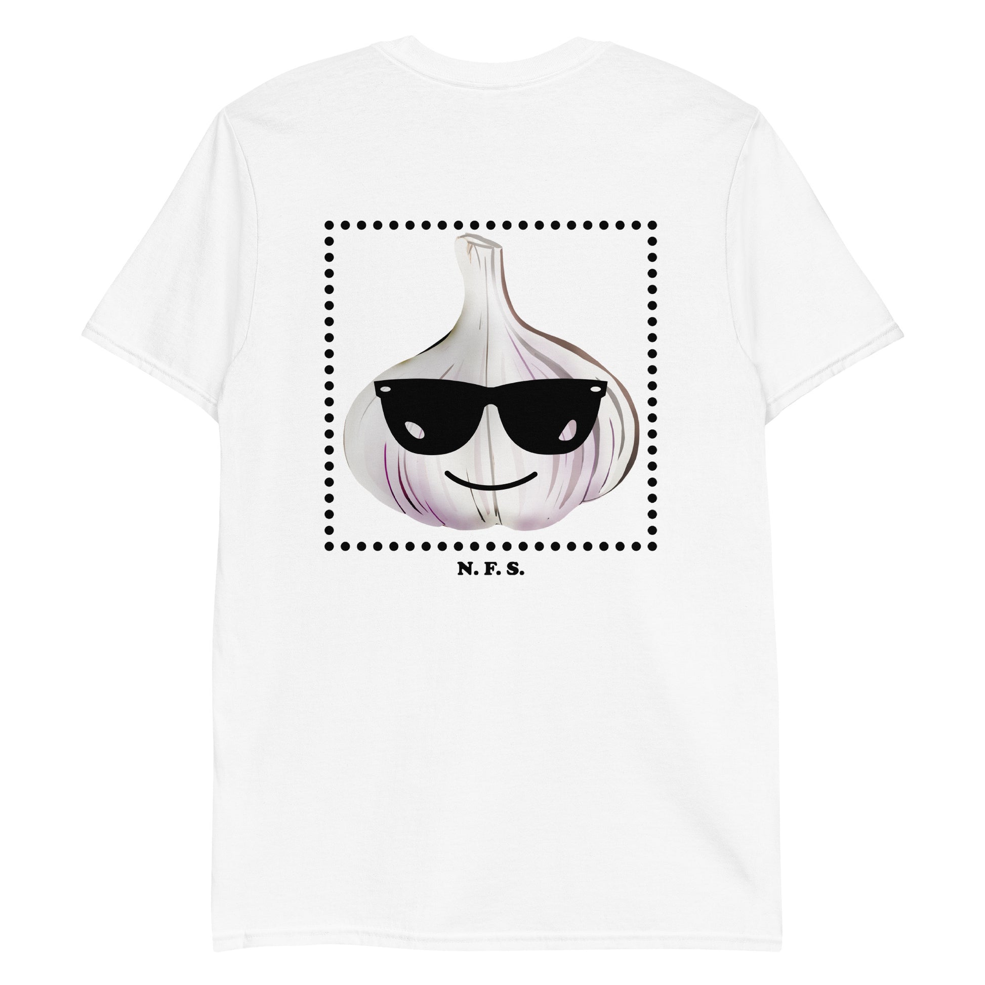 White Garlic T-Shirt - Our Cool Garlic T-Shirt is soft, comfortable and expertly printed just for you. It's a classic cotton tee with a funny garlic design. The perfect tee for garlic lovers and beyond.