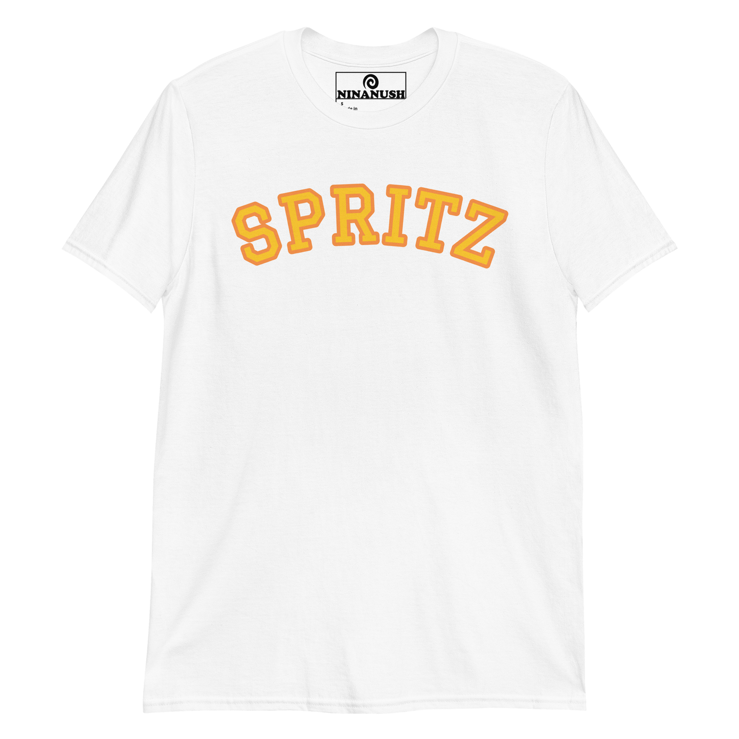 White shirt for spritz lovers - A colorful Spritz T-Shirt. Made from soft and comfortable cotton, this unique drink shirt is funny, eye catching and made just for you. A perfect T-shirt for spritz enthusiasts, this cocktail shirt is sure to stand out and make a statement. Wear it as everyday streetwear or give it as a gift for a spritz cocktail lover.