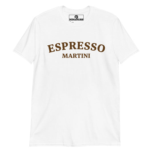 White espresso martini shirt - This espresso martini t-shirt is soft, comfortable and made just for you. It's the perfect shirt for cocktail lovers and funny gift for espresso martini enthusiasts. Stand out in this unique t-shirt for espresso martini lovers. Celebrate your favorite drinks and foods in our funny foodie clothing and accessories.