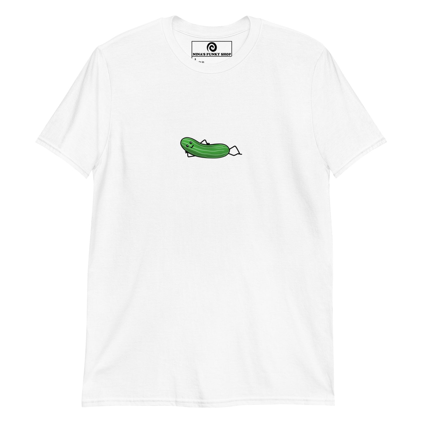 White Pickles T-shirt for Foodies - Love pickles? Looking for a unique graphic tee for your favorite pickle enthusiast? Our Lounging Pickle Design T-shirt is just what you need. It's a soft and comfortable shirt with a hand drawn design of a happy pickle, expertly printed on the front. Stand out in this pickle lover t-shirt. It's the perfect funky tee for the pickle friend and a quirky tee for everyday.