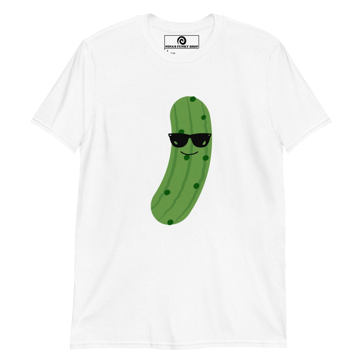 White Funny Pickle T-shirt - Our Cool Pickle T-shirt is soft, comfortable and comes in a variety of colors with a funny pickle design, expertly printed on the front. The perfect graphic tee for pickle lovers and foodies of all kinds. Stand out in our sarcastic graphic tees and funny foodie apparel. Designed by Nina and made just for you!