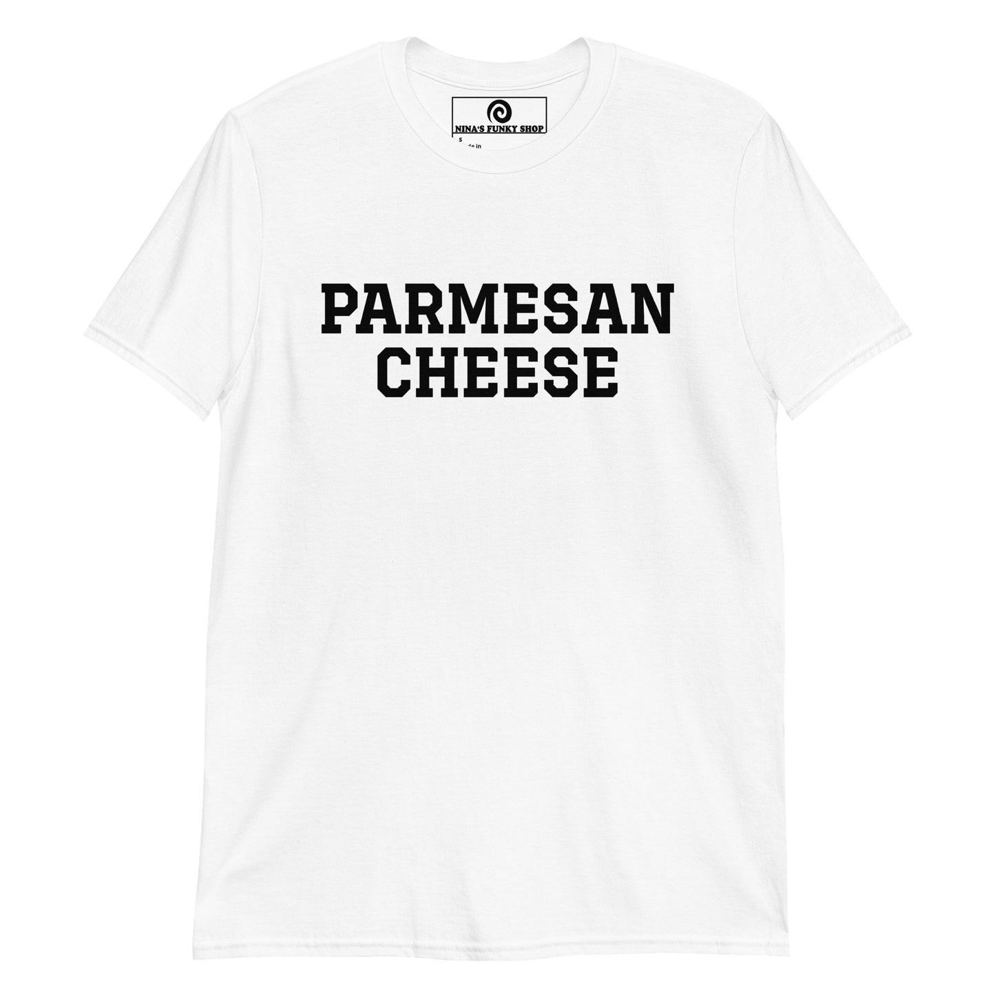 White Parmesan Cheese T-Shirt - Love Parmesan Cheese? Looking for a gift for cheese enthusiast? Our Parmesan Cheese T-Shirt is soft, comfortable and just what you need. It's a funny college style t-shirt that's perfect for cheese lovers and foodies of all kinds.