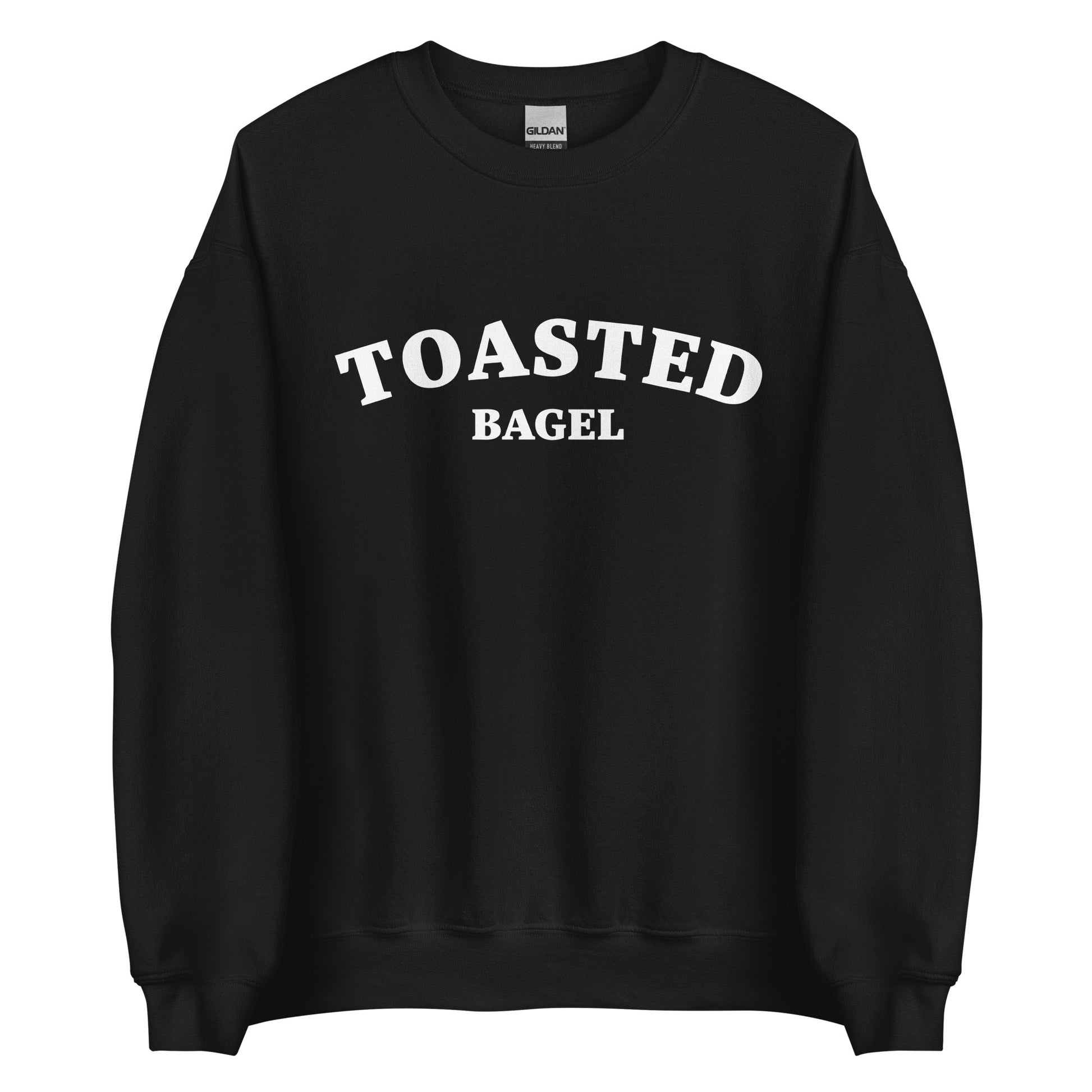 Black toasted bagel sweatshirt for bagel addicts - A colorful toasted bagel sweatshirt for bagel lovers. It's soft, comfortable, designed for bagel aficionados and made just for you. Eat your favorite bagel in this funny food sweatshirt. This quirky design is eye-catching and sure to turn heads. It's the perfect funny sweatshirt for bagel enthusiasts and foodies of all kinds.  