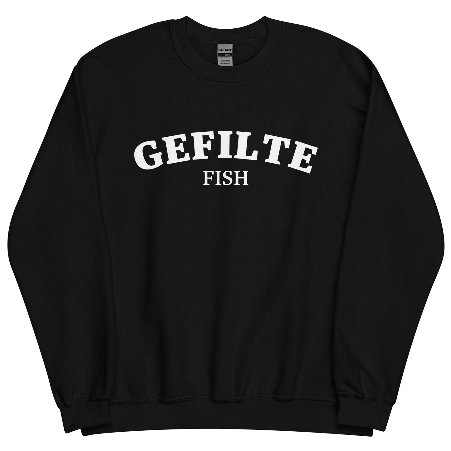 Black gefilte fish sweatshirt unisex - Make a statement in this gefilte fish sweatshirt. It's a funny Jewish food sweatshirt that is soft, comfortable and sure to turn heads. Eat gefilte fish in style in this unusual foodie crew neck sweatshirt. What is gefilte fish? Gefilte fish is an Ashkenazi Jewish dish that is often served during celebrations and holidays.