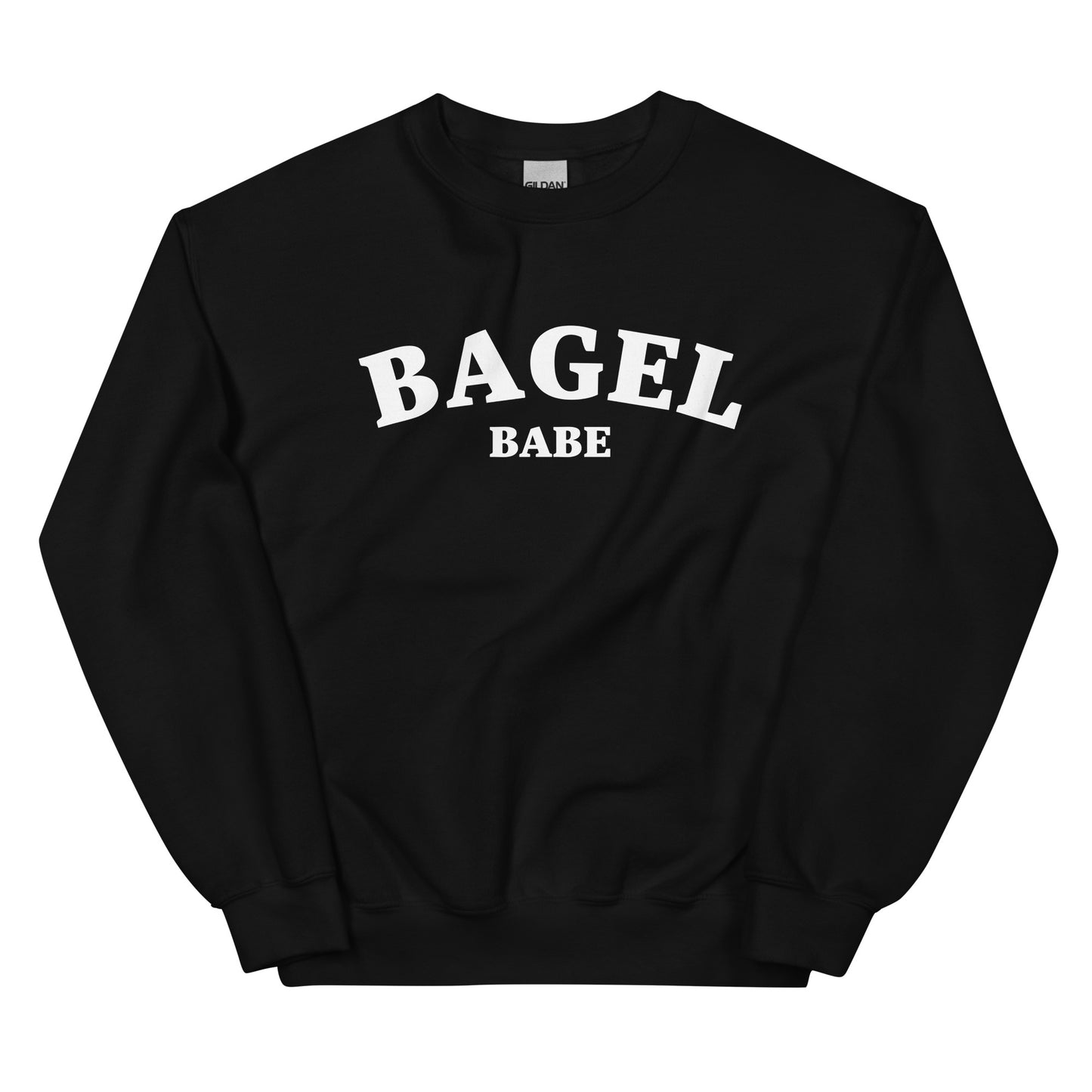 Black bagel babe sweatshirt - A bagel babe sweatshirt that's soft, comfortable and comes in a variety of colors. This cozy bagel lover sweatshirt is just what every bagel enthusiast needs. It's a unique foodie sweatshirt that stands out and it makes a perfect funny gift for bagel lovers. Eat bagels in style and celebrate your favorite foods.