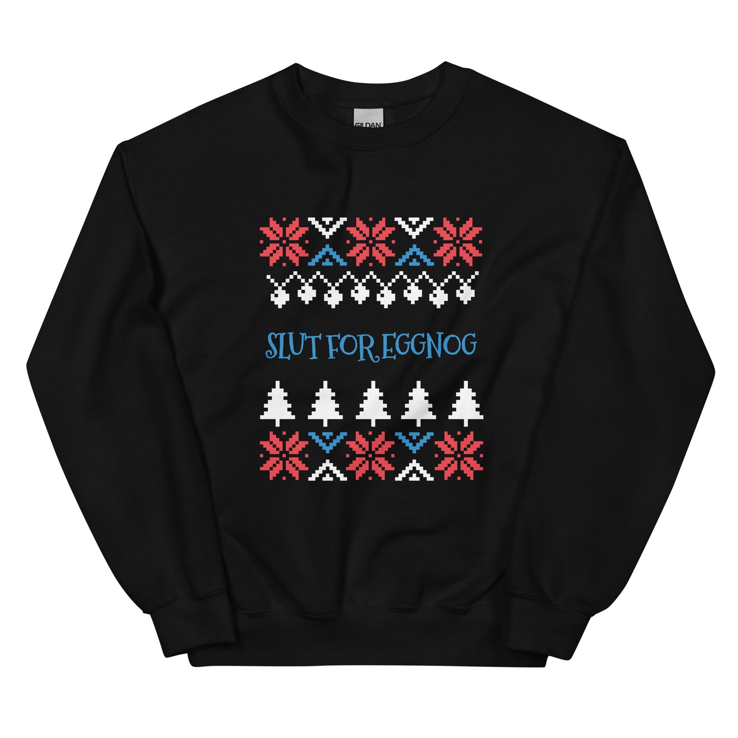 Black Slut For Eggnog Christmas Sweatshirt from Nina's Funky Shop by ninanush - Do you love eggnog? Looking for a funny Christmas sweatshirt? Our Slut For Eggnog Christmas Crew Neck Sweatshirt is just what you need. It's a unisex holiday sweatshirt that comes in a variety of colors with "Slut For Eggnog", expertly printed on the front. A funny Christmas sweatshirt for a holiday party.