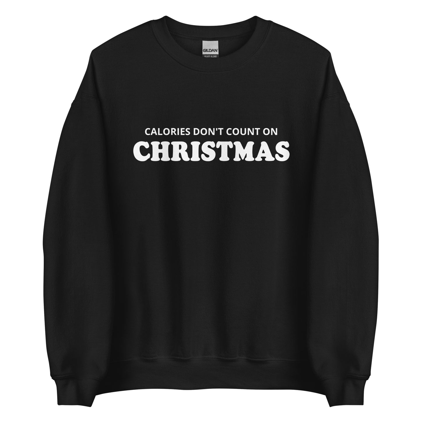 Black Calories Don't Count On Christmas Sweatshirt from Nina's Funky Shop by ninanush - Looking for a funny Christmas sweatshirt? A holiday gift for a foodie friend? Our Calories Don't Count On Christmas Sweatshirt is soft, comfortable and made just for you. It comes in a variety of colors with "Calories Don't Count On Christmas", expertly printed on the front. Celebrate your favorite Christmas Food in style.