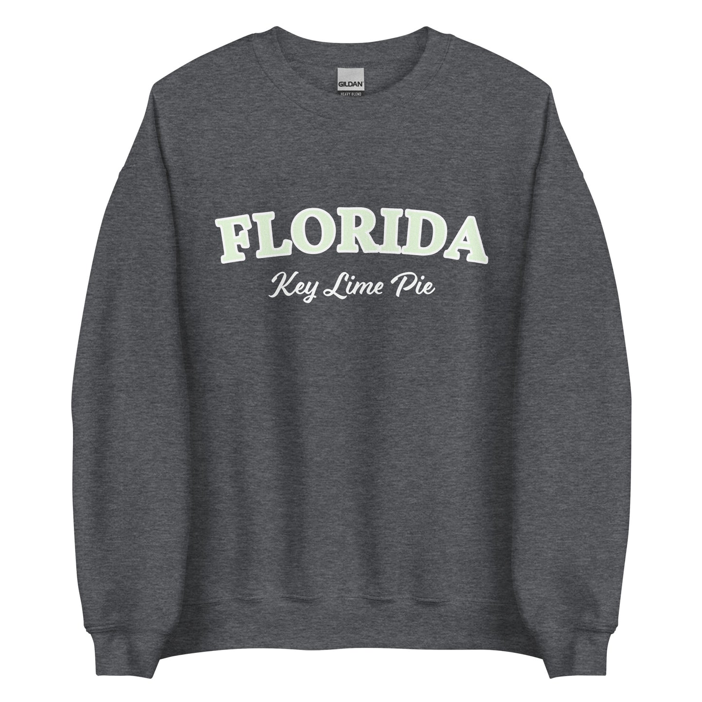 Dark Gray Florida Key Lime Pie Sweatshirt from Nina's Funky Shop by ninanush - Love key lime pie? Looking for a fun gift for a Floridian foodie? This Florida Key Lime Pie Sweatshirt is a funny foodie sweatshirt for key lime pie lovers like you. It's a unisex, crew neck Florida sweatshirt with "Florida Key Lime Pie" on the front. Perfect for key lime pie enthusiast and made just for you.