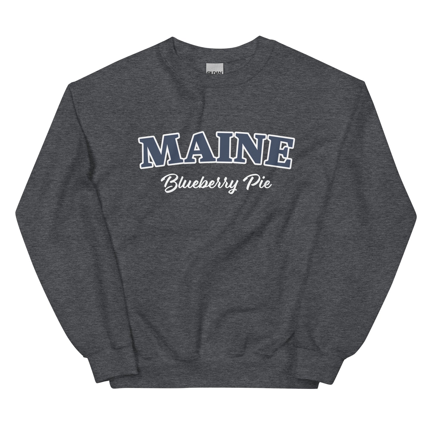 Dark Gray Maine Blueberry Pie Sweatshirt by Nina's Funky Shop by ninanush - Do you love blueberry pie? Looking for a fun New England gift? Our Maine Blueberry Pie Sweatshirt is just for you! A funny foodie sweatshirt for blueberry pie lovers and foodies of all kinds. This unisex, crew neck sweatshirt with "Maine Blueberry Pie" on the front. The perfect sweatshirt for blueberry pie enthusiast.