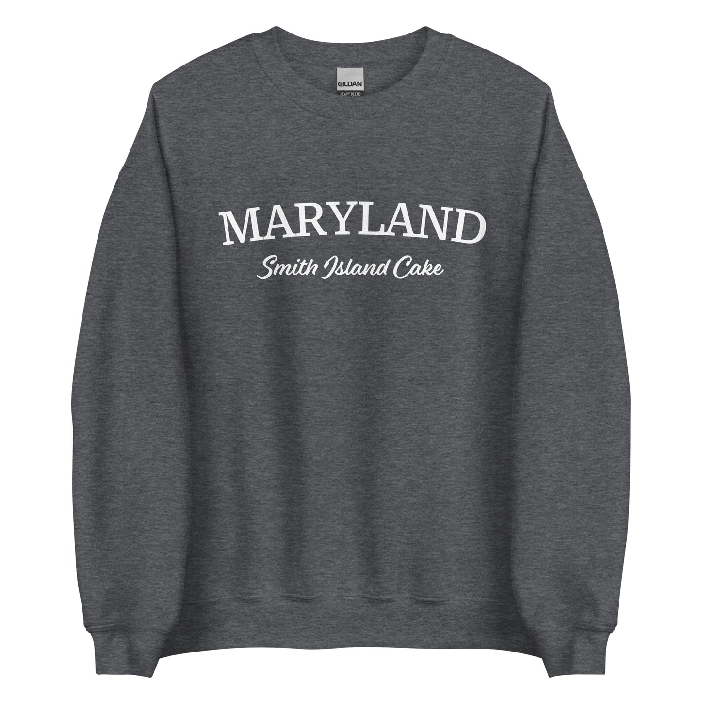 Dark Gray Maryland Smith Island Cake Sweatshirt from Nina's Funky Shop by ninanush - Love smith island cake? Looking for a fun Maryland gift? Introducing our Maryland Smith Island Cake Sweatshirt! It's a funny foodie Maryland sweatshirt for Smith Island Cake lovers like you. This unisex, crew neck sweatshirt comes in a variety of colors with the words "Maryland Smith Island Cake" on the front.