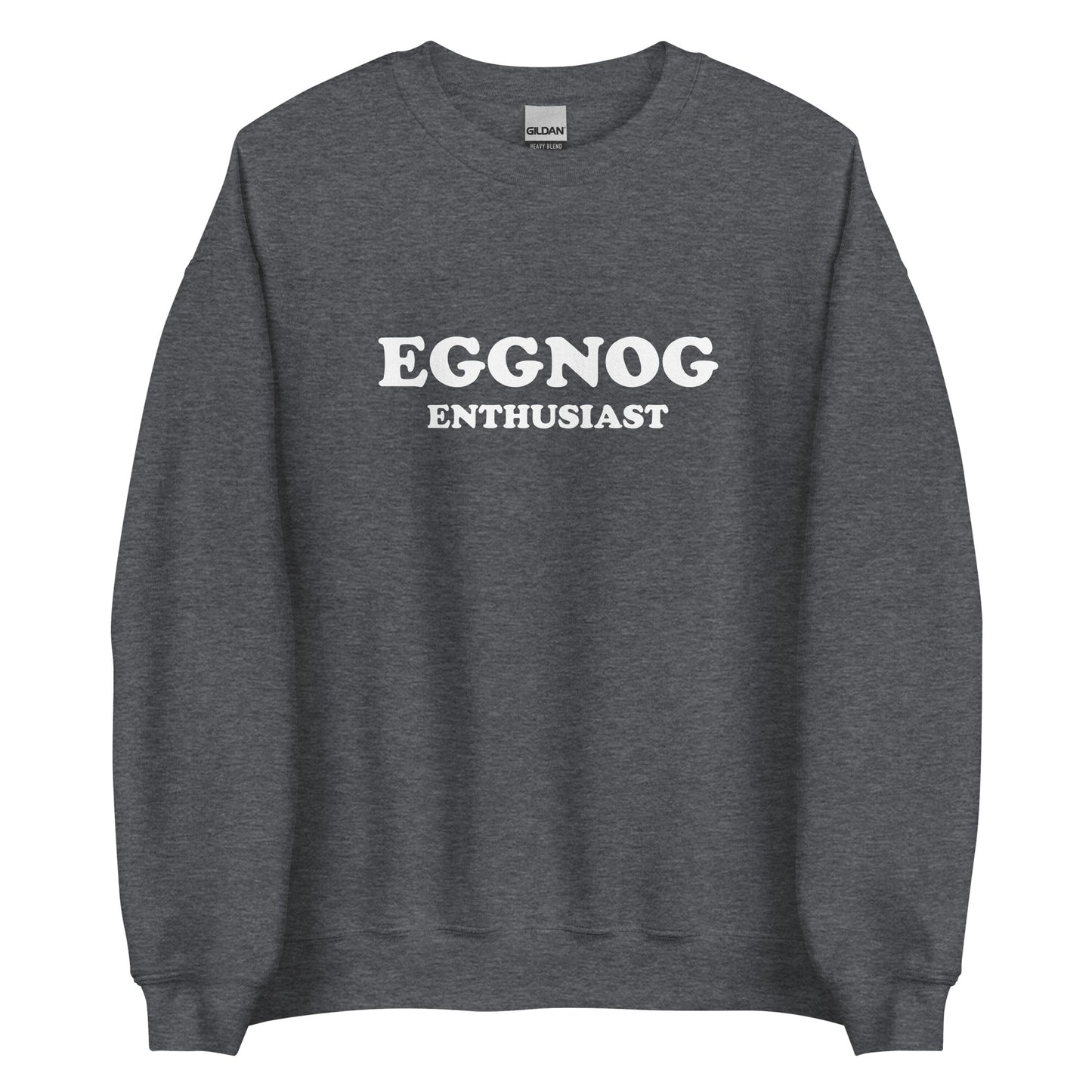 Dark Gray Eggnog Enthusiast Sweatshirt from Nina's Funky Shop by ninanush - Do you love eggnog? Looking for a funny holiday gift? Our Eggnog Enthusiast Crew Neck Sweatshirt is soft, comfortable and just what you need. It's a unisex sweatshirt that comes in a variety of colors with "Eggnog Enthusiast", expertly printed on the front. A funny foodie sweatshirt for cozy nights in or stand out eggnog lover streetwear.