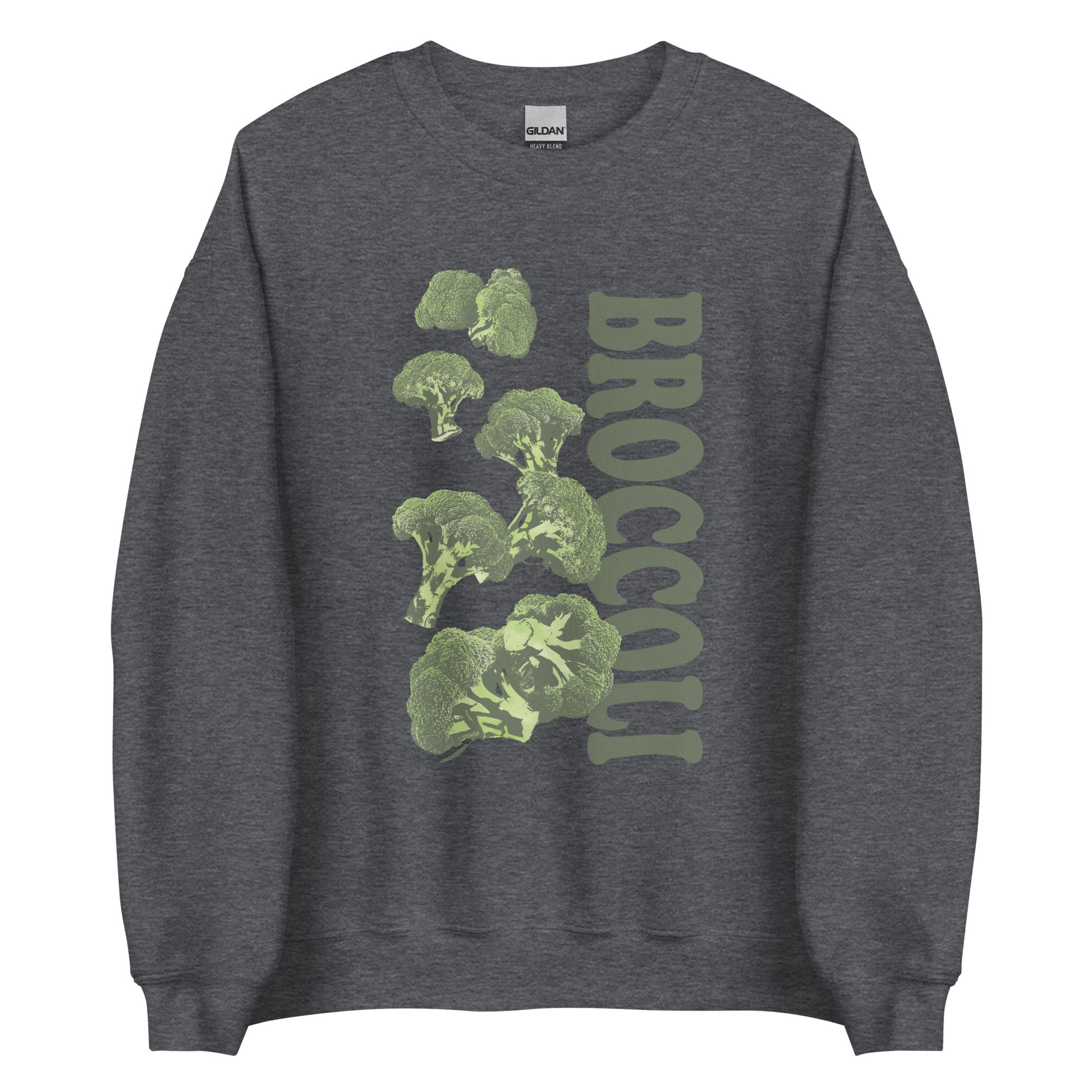 Dark Gray Broccoli Sweatshirt from Nina's Funky Shop by ninanush- Love broccoli? Our Broccoli Crewneck Sweatshirt is soft, comfortable and just what you need. It's a unisex sweatshirt with a unique, hand drawn broccoli design, expertly printed on the front. Perfect for cozy nights in or stand out streetwear for veggie enthusiasts. This funny foodie sweatshirt is designed by Nina and made just for you.