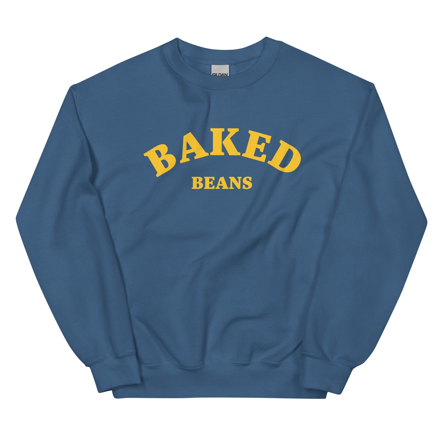 Indigo blue baked beans sweatshirt - An baked beans sweatshirt for foodies and bean lovers of all kinds. This classic crew neck sweatshirt is soft, comfortable, designed for baked beans enthusiasts and made just for you. It's an unusual sweatshirt that stands out. A perfect funny weird and gift for foodies or a quirky sweatshirt for everyday streetwear.