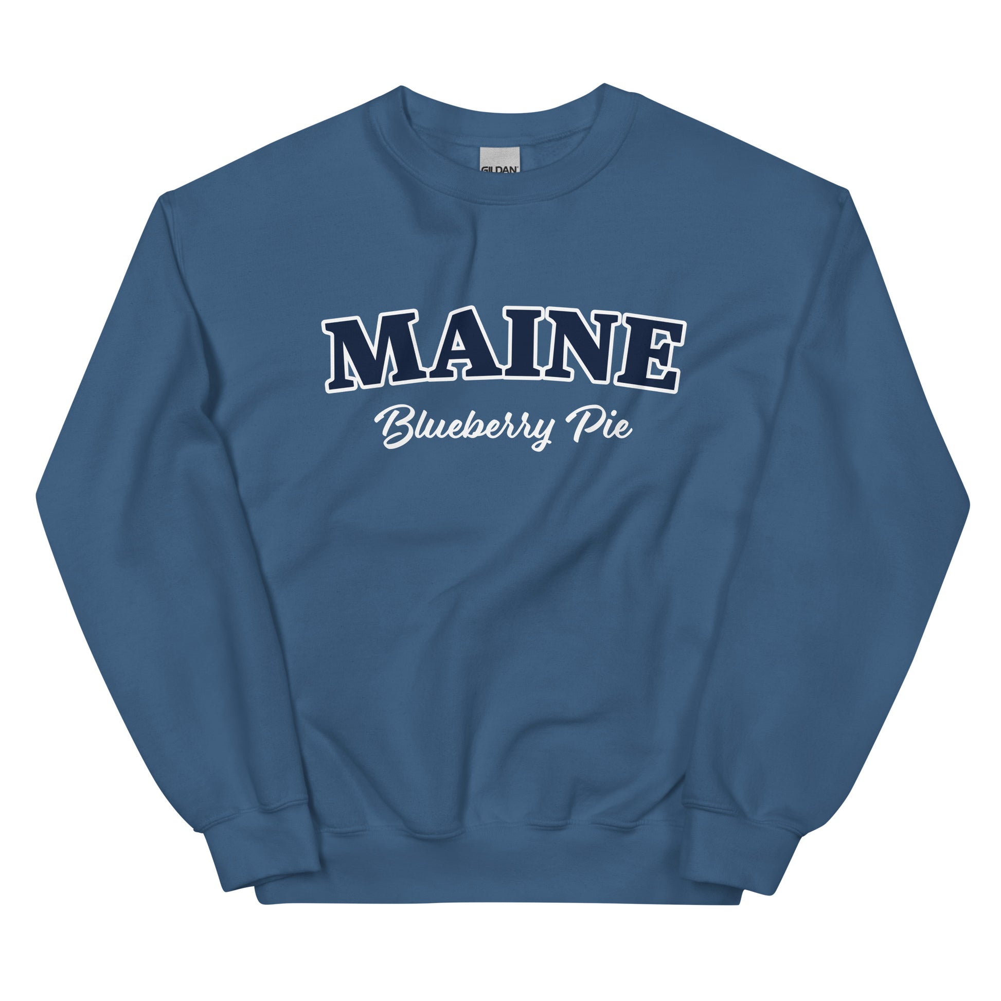 Indigo Blue Maine Blueberry Pie Sweatshirt by Nina's Funky Shop by ninanush - Do you love blueberry pie? Looking for a fun New England gift? Our Maine Blueberry Pie Sweatshirt is just for you! A funny foodie sweatshirt for blueberry pie lovers and foodies of all kinds. This unisex, crew neck sweatshirt with "Maine Blueberry Pie" on the front. The perfect sweatshirt for blueberry pie enthusiast.