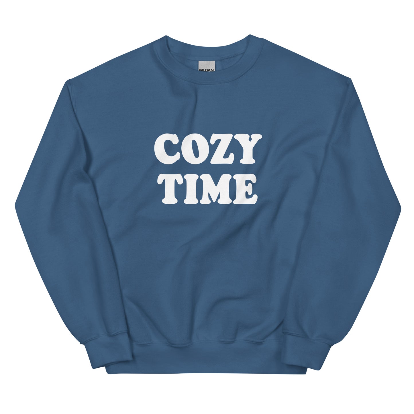 Indigo Blue Cozy Time Sweatshirt - Our Cozy Time Sweatshirt is super soft, comfortable and made just for you. It's perfect for lounging on the couch or everyday streetwear. Make a statement and get cozy.