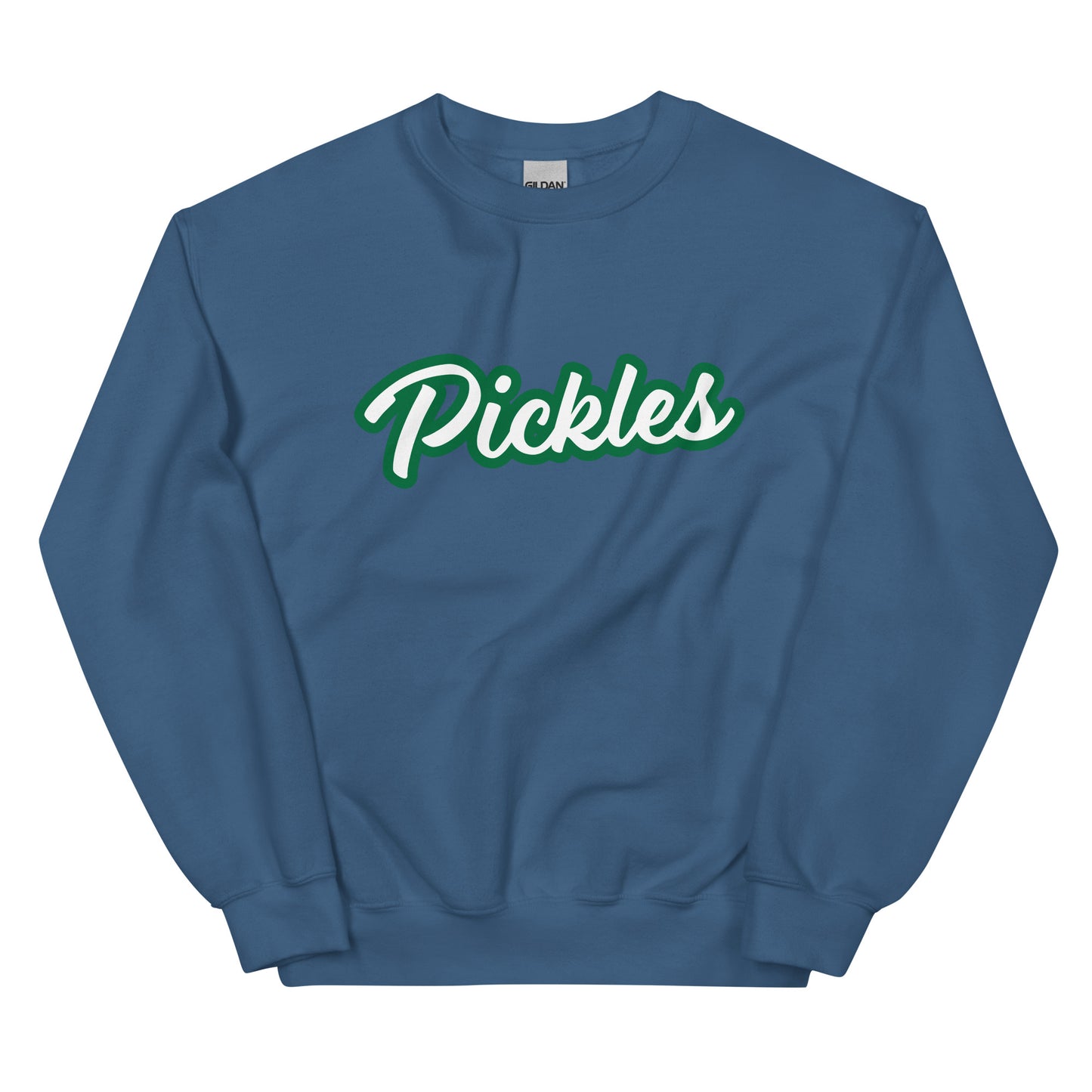 Indigo Blue Pickles Sweatshirt - Do you love pickles? Looking for a gift for a pickle lover? Our Pickle Crewneck Sweatshirt is cozy, soft, and made just for you! Eat your favorite pickles in this funny sweatshirt. 