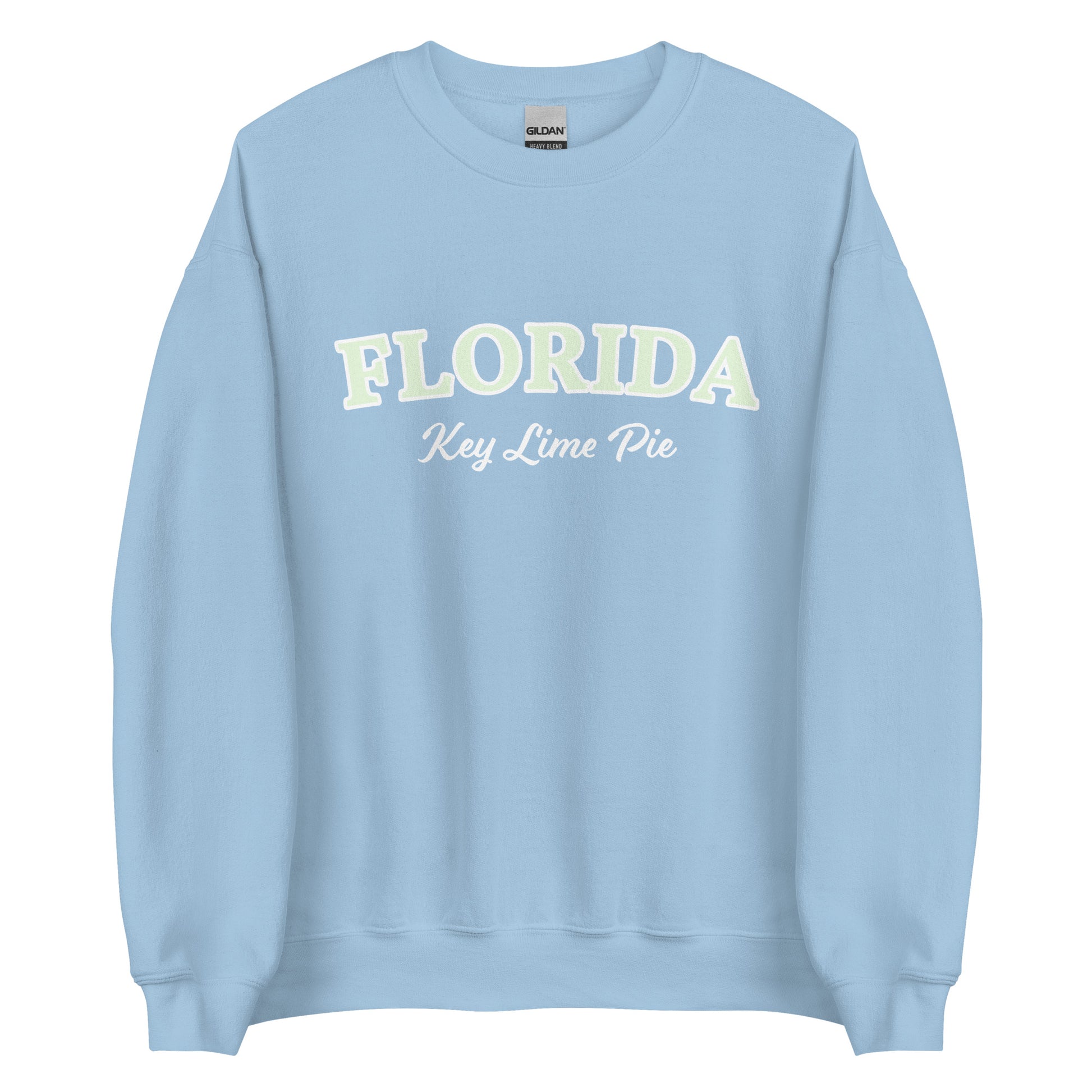 Light Blue Florida Key Lime Pie Sweatshirt from Nina's Funky Shop by ninanush - Love key lime pie? Looking for a fun gift for a Floridian foodie? This Florida Key Lime Pie Sweatshirt is a funny foodie sweatshirt for key lime pie lovers like you. It's a unisex, crew neck Florida sweatshirt with "Florida Key Lime Pie" on the front. Perfect for key lime pie enthusiast and made just for you.