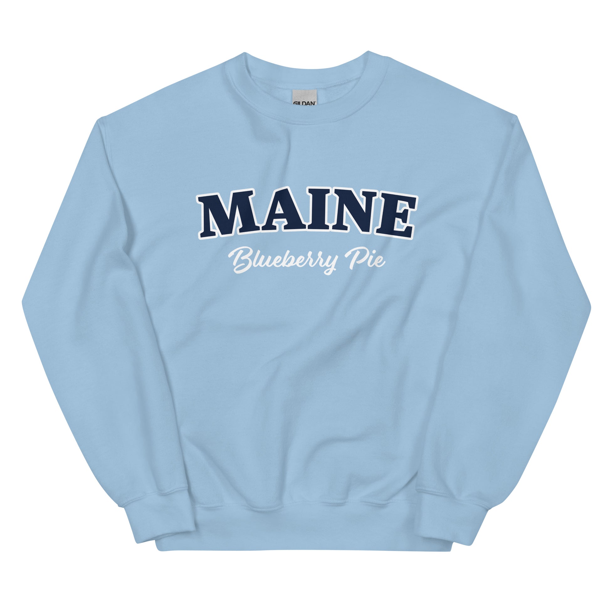 Light Blue Maine Blueberry Pie Sweatshirt by Nina's Funky Shop by ninanush - Do you love blueberry pie? Looking for a fun New England gift? Our Maine Blueberry Pie Sweatshirt is just for you! A funny foodie sweatshirt for blueberry pie lovers and foodies of all kinds. This unisex, crew neck sweatshirt with "Maine Blueberry Pie" on the front. The perfect sweatshirt for blueberry pie enthusiast.