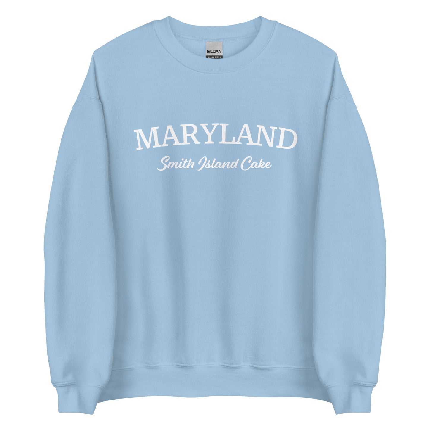 Light Blue Maryland Smith Island Cake Sweatshirt from Nina's Funky Shop by ninanush - Love smith island cake? Looking for a fun Maryland gift? Introducing our Maryland Smith Island Cake Sweatshirt! It's a funny foodie Maryland sweatshirt for Smith Island Cake lovers like you. This unisex, crew neck sweatshirt comes in a variety of colors with the words "Maryland Smith Island Cake" on the front.