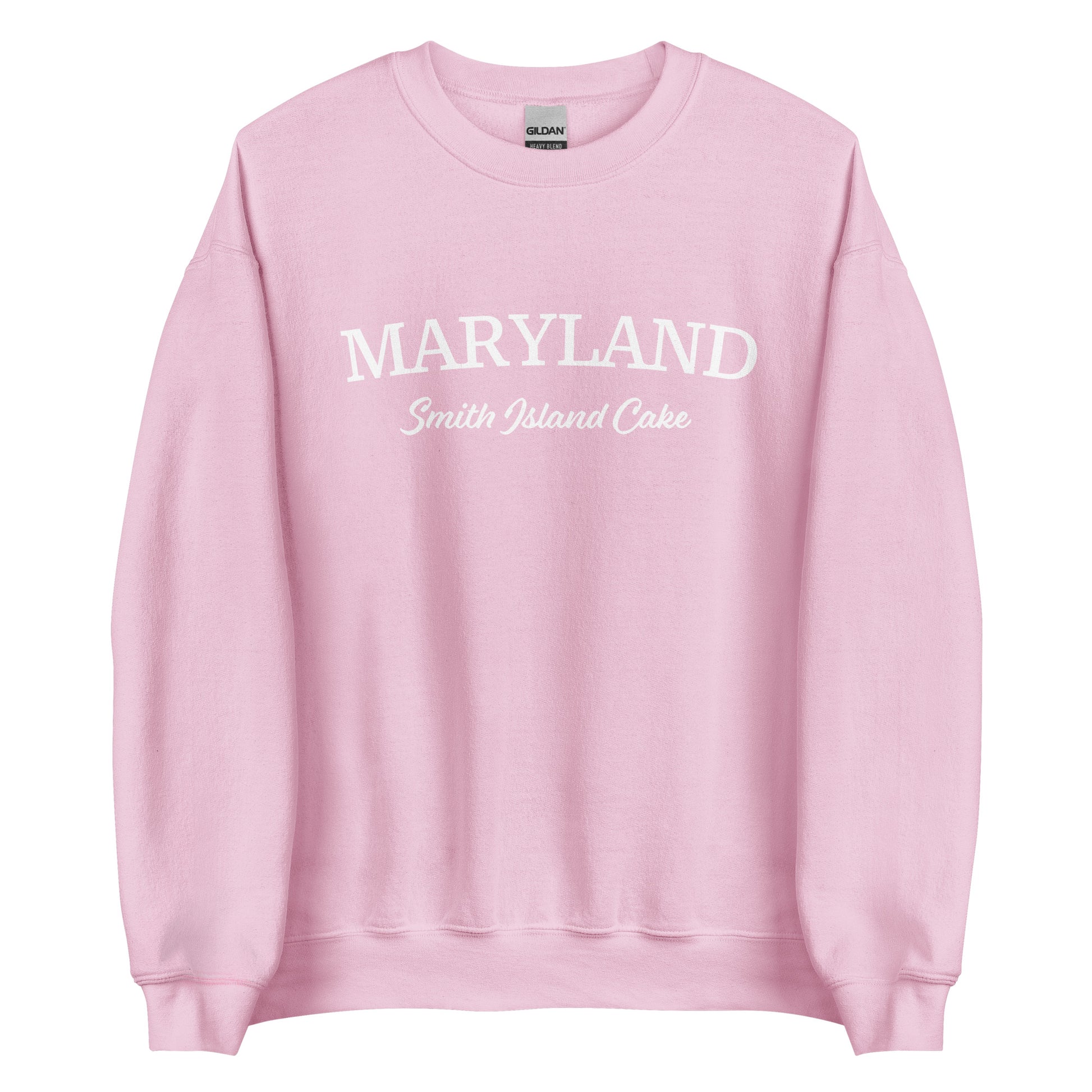 Light Pink Maryland Smith Island Cake Sweatshirt from Nina's Funky Shop by ninanush - Love smith island cake? Looking for a fun Maryland gift? Introducing our Maryland Smith Island Cake Sweatshirt! It's a funny foodie Maryland sweatshirt for Smith Island Cake lovers like you. This unisex, crew neck sweatshirt comes in a variety of colors with the words "Maryland Smith Island Cake" on the front.