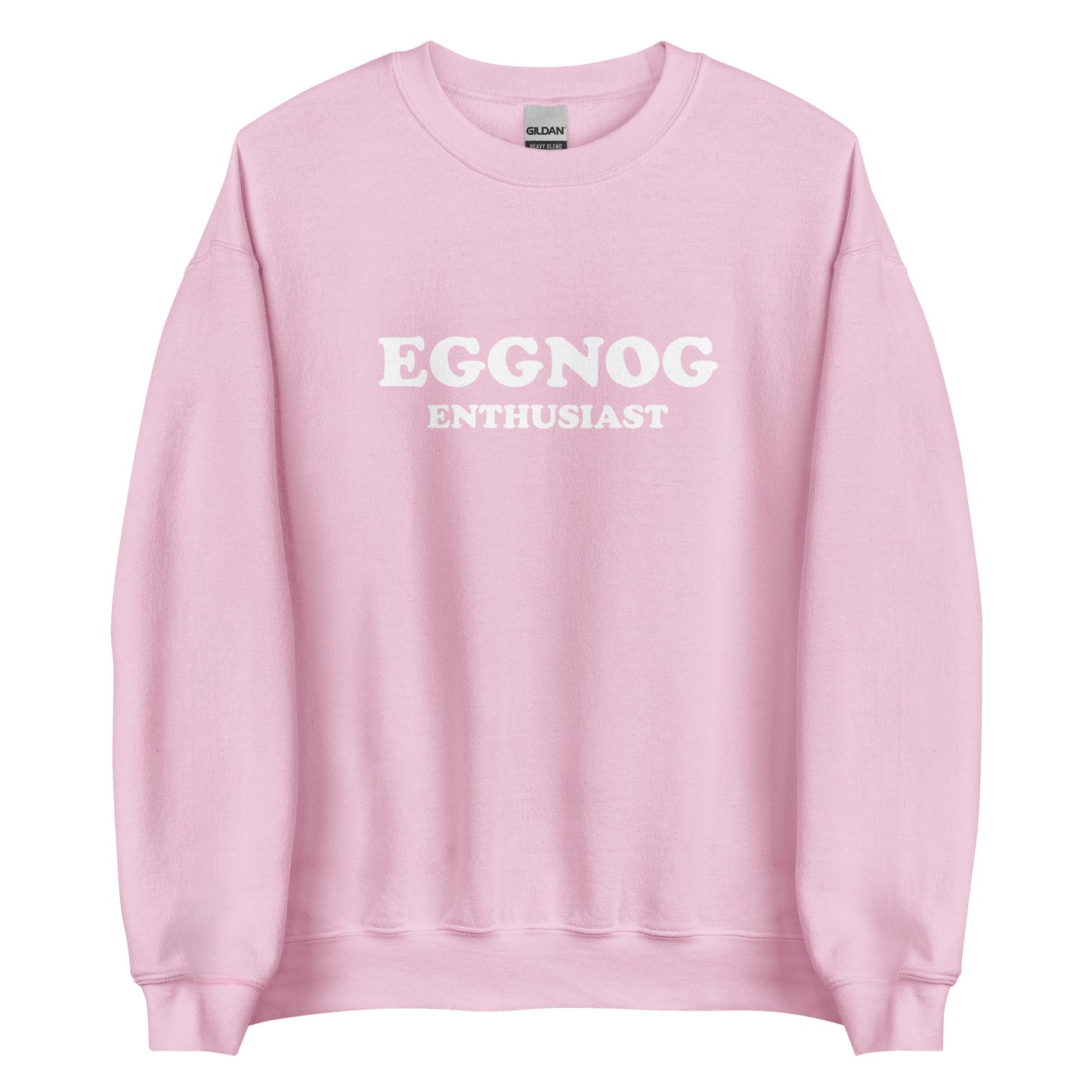 Light Pink Eggnog Enthusiast Sweatshirt from Nina's Funky Shop by ninanush - Do you love eggnog? Looking for a funny holiday gift? Our Eggnog Enthusiast Crew Neck Sweatshirt is soft, comfortable and just what you need. It's a unisex sweatshirt that comes in a variety of colors with "Eggnog Enthusiast", expertly printed on the front. A funny foodie sweatshirt for cozy nights in or stand out eggnog lover streetwear.