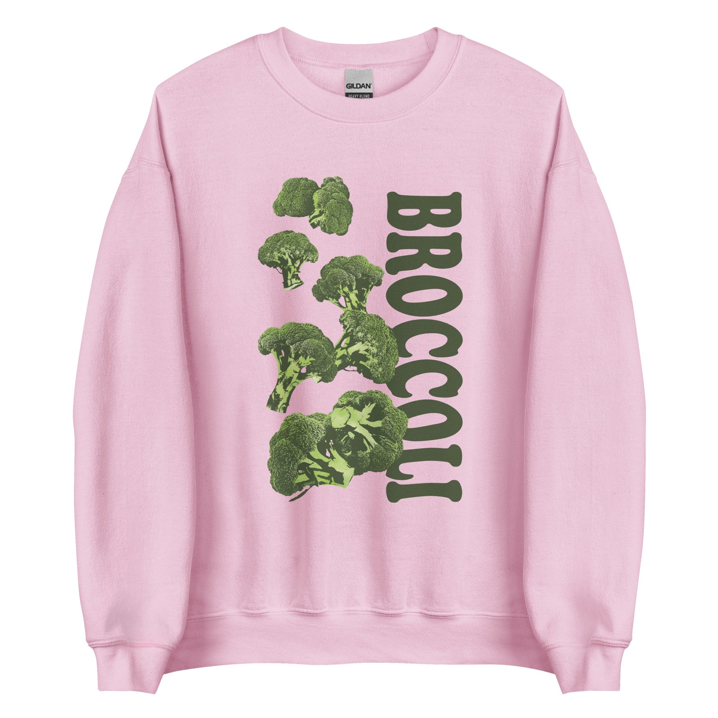 Light Pink Broccoli Sweatshirt from Nina's Funky Shop by ninanush- Love broccoli? Our Broccoli Crewneck Sweatshirt is soft, comfortable and just what you need. It's a unisex sweatshirt with a unique, hand drawn broccoli design, expertly printed on the front. Perfect for cozy nights in or stand out streetwear for veggie enthusiasts. This funny foodie sweatshirt is designed by Nina and made just for you.