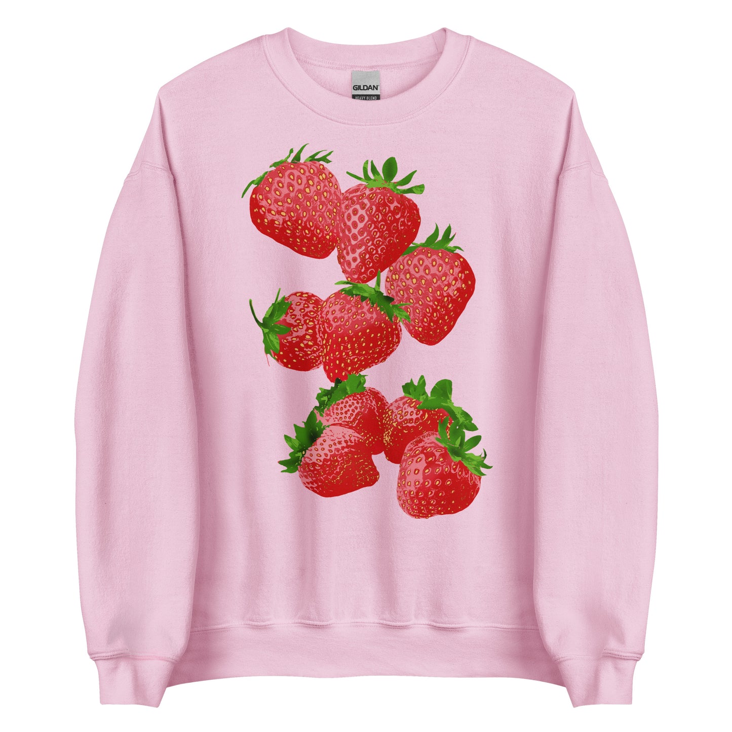 Light Pink Strawberry Design Sweatshirt from Nina's Funky Shop by ninanush - Love strawberries? Our Strawberry Crewneck Sweatshirt is soft, comfortable and just what you need. It's a unisex sweatshirt that comes in a variety of colors with a unique, hand drawn strawberry design, expertly printed on the front. Perfect for cozy nights in or stand out streetwear for strawberry enthusiasts.