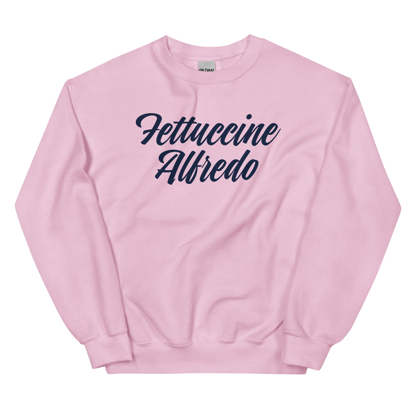 Light Pink Fettuccine Alfredo Crewneck Sweatshirt - Fettuccine Alfredo enthusiast? Looking for a gift for a pasta lover? Our Fettuccine Alfredo Crewneck Sweatshirt is cozy, soft, and made just for you!