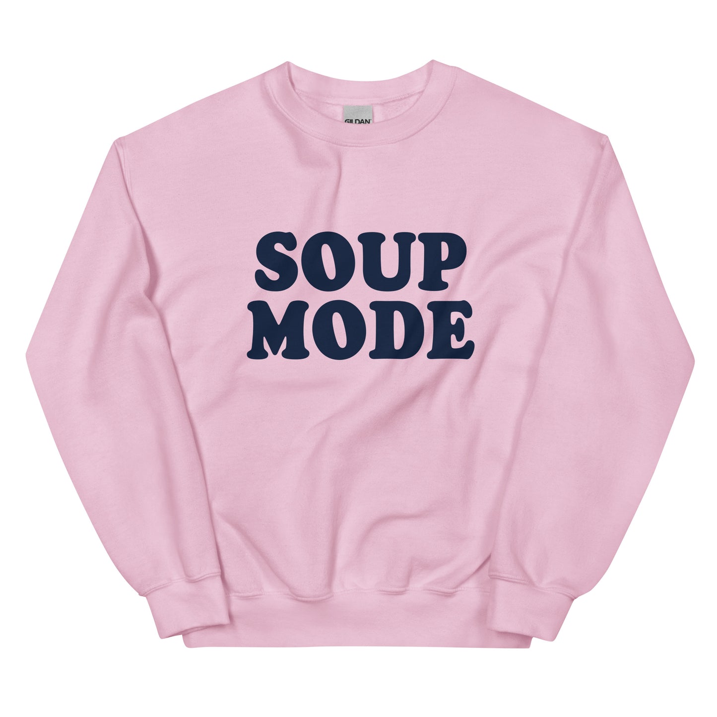 Light Pink Soup Mode Sweatshirt - Love soup? Looking for a gift for a soup enthusiast? Our Soup Mode Sweatshirt is soft, cozy and made just for you! It's a funny crewneck sweatshirt, expertly printed and perfect for everyday activities or lounging around the house eating soup. Looking for something personalized? Shoot us a message! 
