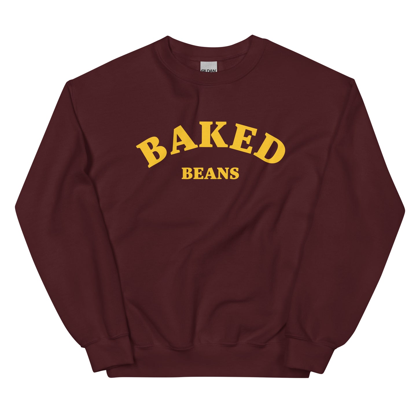 Maroon baked beans sweatshirt - An baked beans sweatshirt for foodies and bean lovers of all kinds. This classic crew neck sweatshirt is soft, comfortable, designed for baked beans enthusiasts and made just for you. It's an unusual sweatshirt that stands out. A perfect funny weird and gift for foodies or a quirky sweatshirt for everyday streetwear.