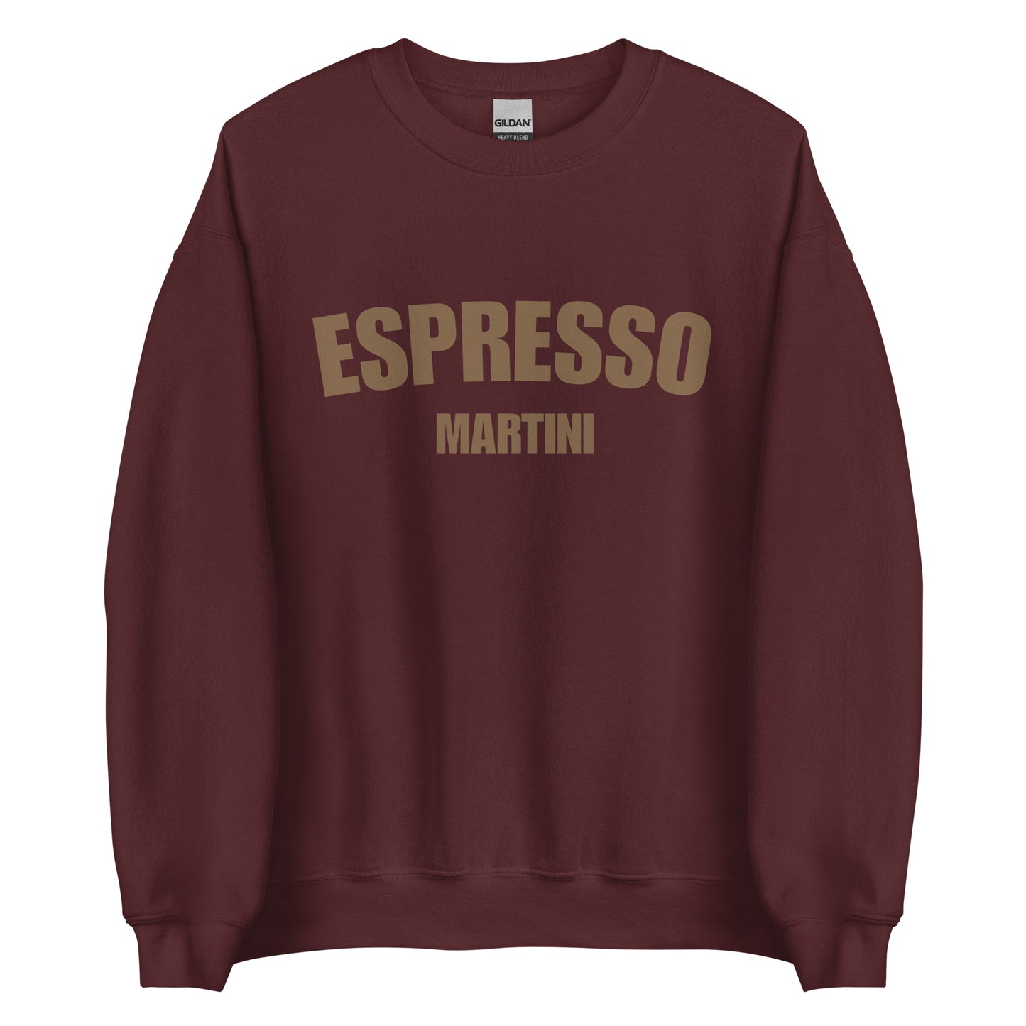 Maroon Espresso Martini Sweatshirt from Nina's Funky Shop by ninanush - Love espresso martinis? Our Espresso Martini Sweatshirt is a perfect bold sweatshirt for martini enthusiasts. It's a unisex, crew neck sweatshirt with "Espresso Martini", expertly printed on the front. Perfect for cozy nights in or stand out streetwear, this espresso sweatshirt is designed by Nina and made just for you.