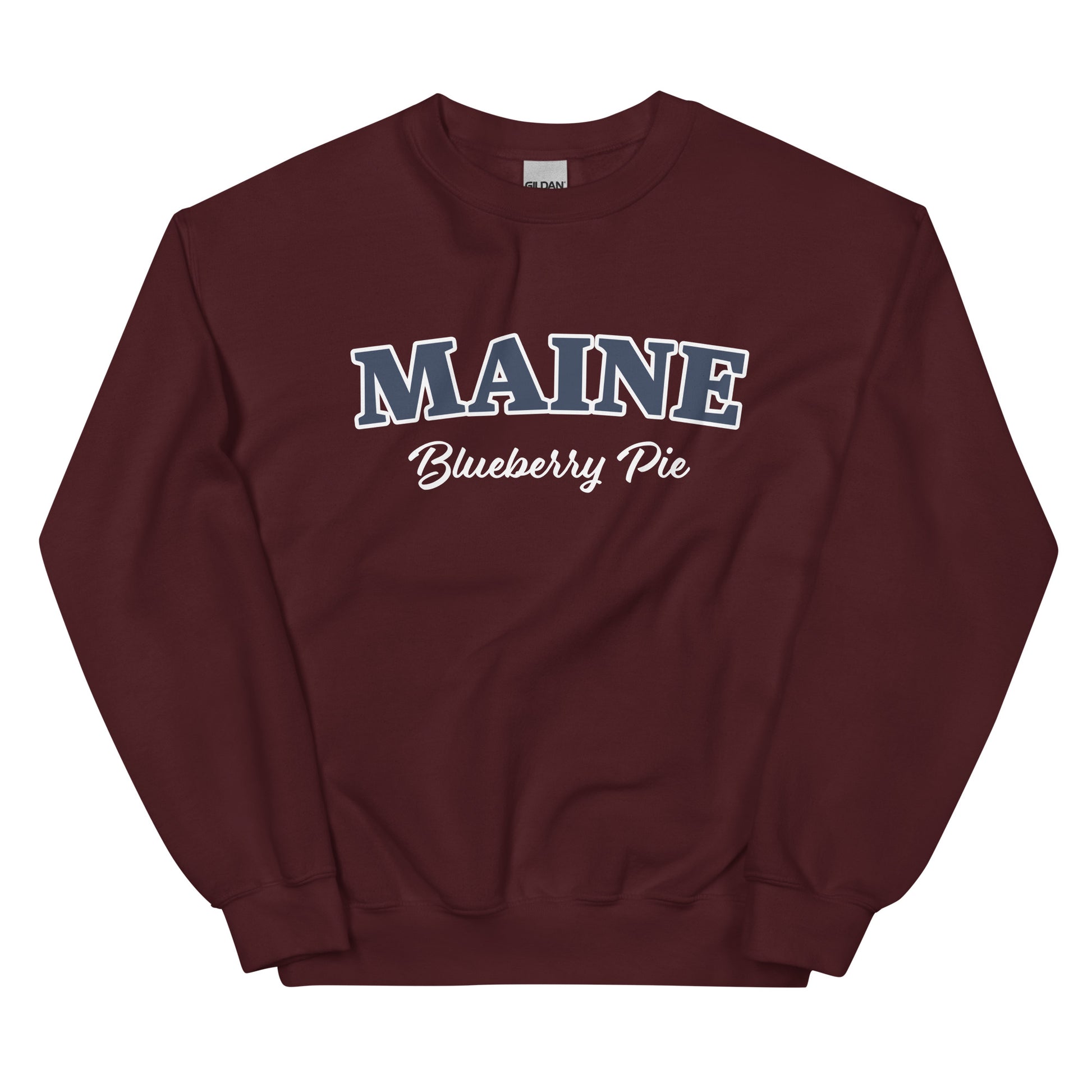 MaroonMaine Blueberry Pie Sweatshirt by Nina's Funky Shop by ninanush - Do you love blueberry pie? Looking for a fun New England gift? Our Maine Blueberry Pie Sweatshirt is just for you! A funny foodie sweatshirt for blueberry pie lovers and foodies of all kinds. This unisex, crew neck sweatshirt with "Maine Blueberry Pie" on the front. The perfect sweatshirt for blueberry pie enthusiast. 