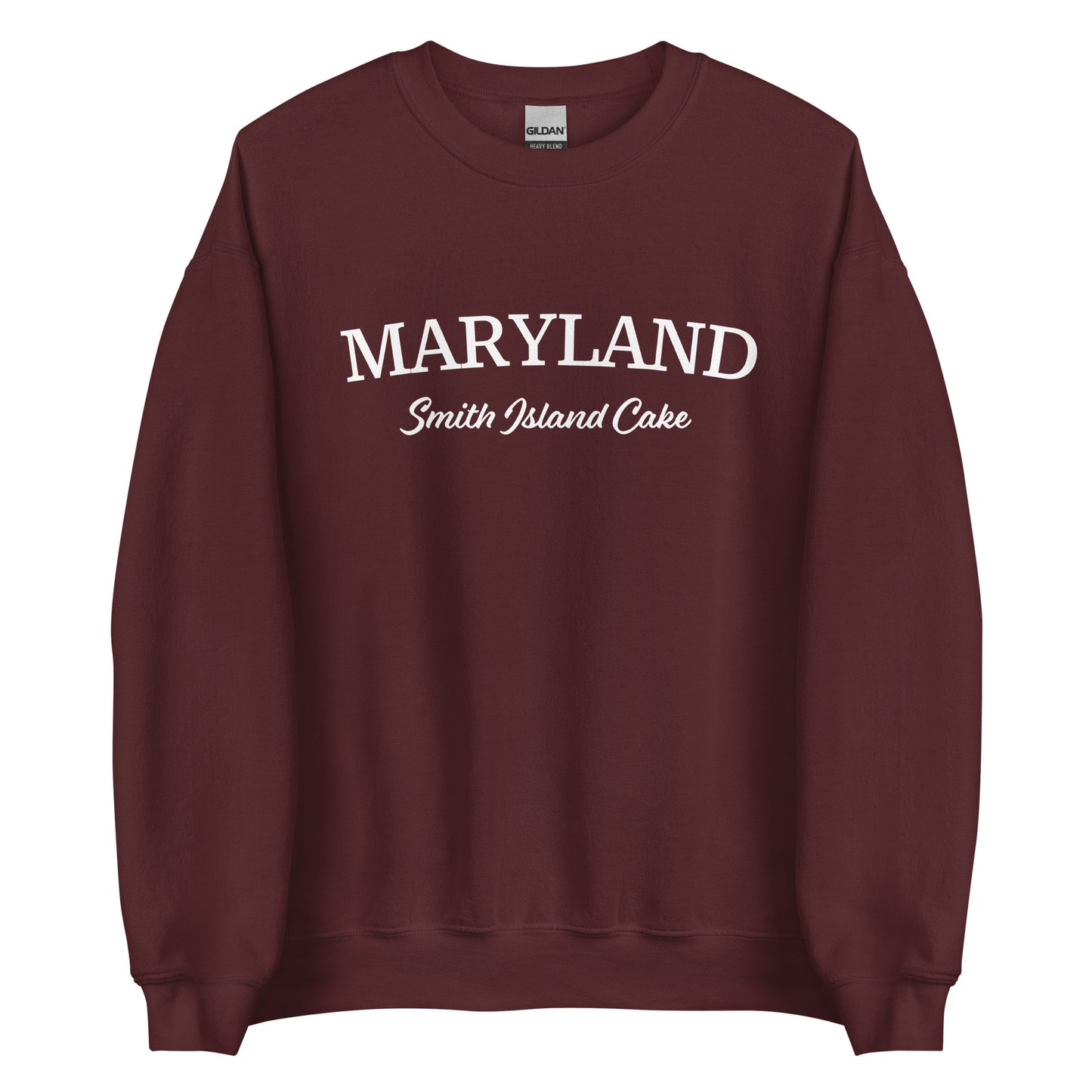 Maroon Maryland Smith Island Cake Sweatshirt from Nina's Funky Shop by ninanush - Love smith island cake? Looking for a fun Maryland gift? Introducing our Maryland Smith Island Cake Sweatshirt! It's a funny foodie Maryland sweatshirt for Smith Island Cake lovers like you. This unisex, crew neck sweatshirt comes in a variety of colors with the words "Maryland Smith Island Cake" on the front.