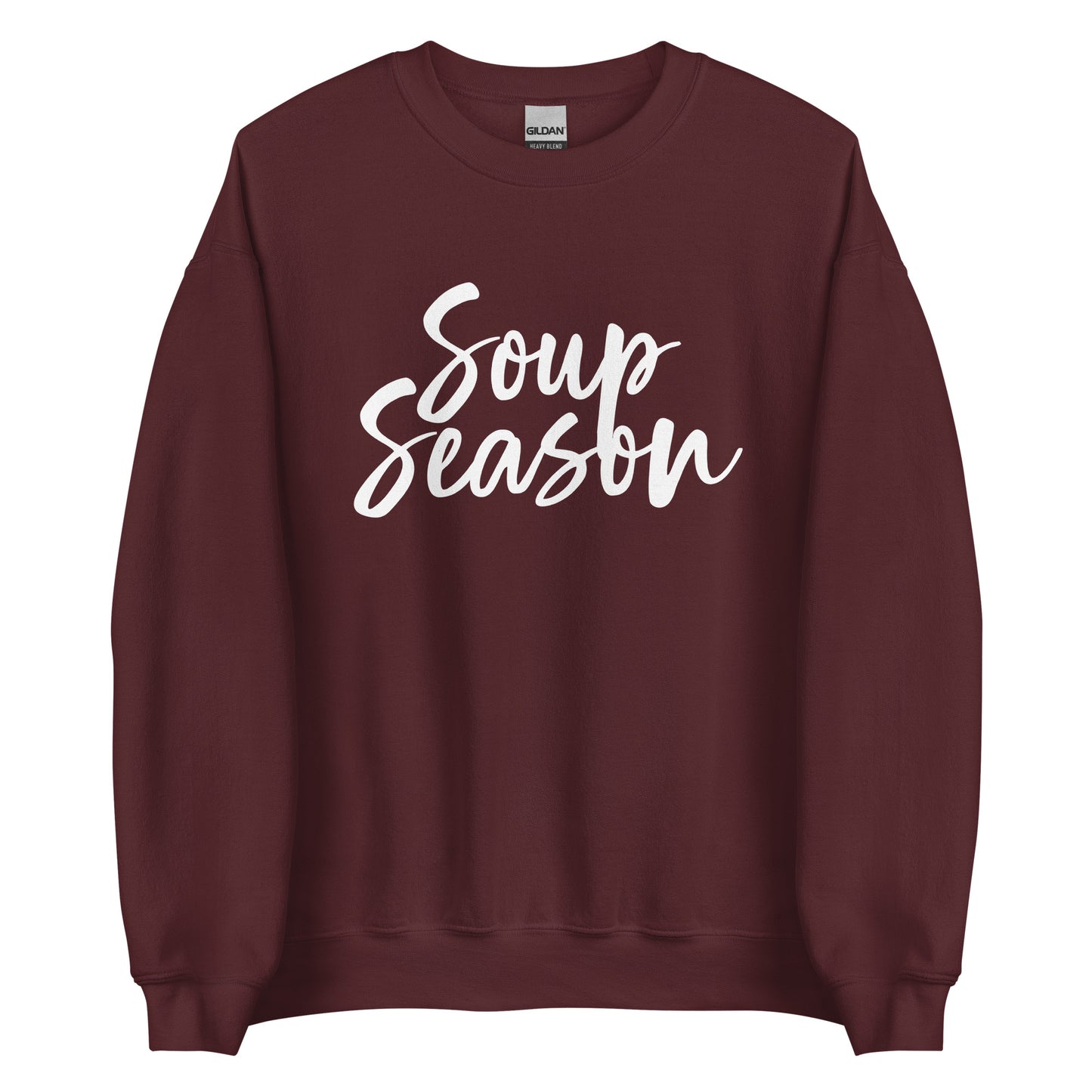 Maroon Soup Season Sweatshirt from Nina's Funky Shop by ninanush - Do you love soup? Looking for a funny gift? Our Soup Season Crewneck Sweatshirt is soft, comfortable and just what you need. It's a unisex sweatshirt that comes in a variety of colors with "Soup Season", expertly printed on the front. A unique and funny soup sweatshirt for cozy nights in or stand out soup lover streetwear. This quirky sweatshirt is designed by Nina and made just for you.