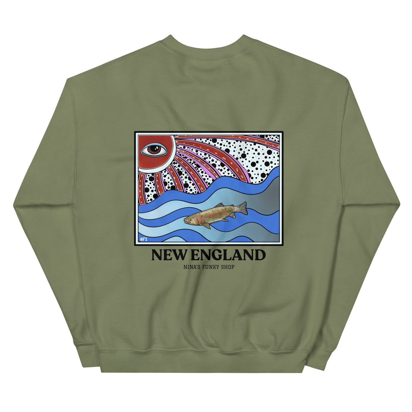 Funky New England Rainbow Trout Sweatshirt