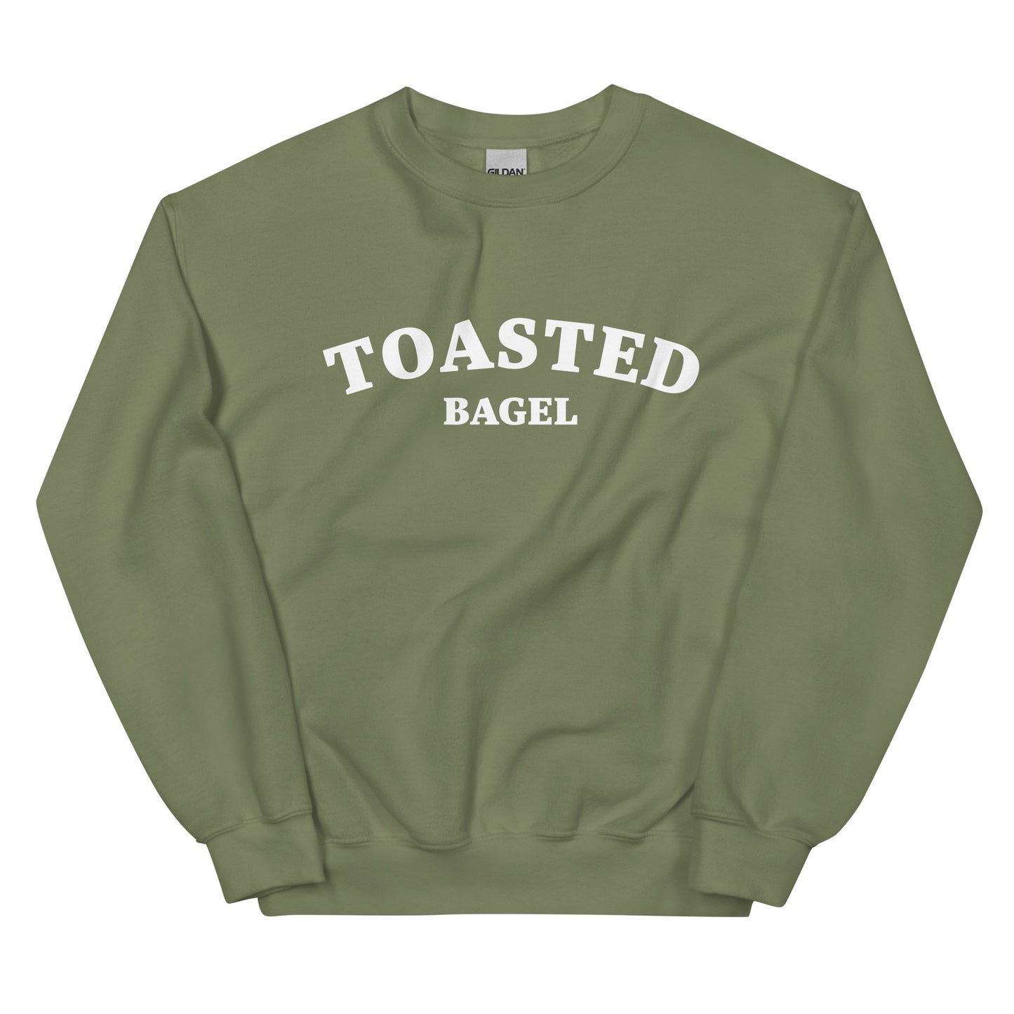 Green toasted bagel foodie sweatshirt for bagel addicts - A colorful toasted bagel sweatshirt for bagel lovers. It's soft, comfortable, designed for bagel aficionados and made just for you. Eat your favorite bagel in this funny food sweatshirt. This quirky design is eye-catching and sure to turn heads. It's the perfect funny sweatshirt for bagel enthusiasts and foodies of all kinds.  