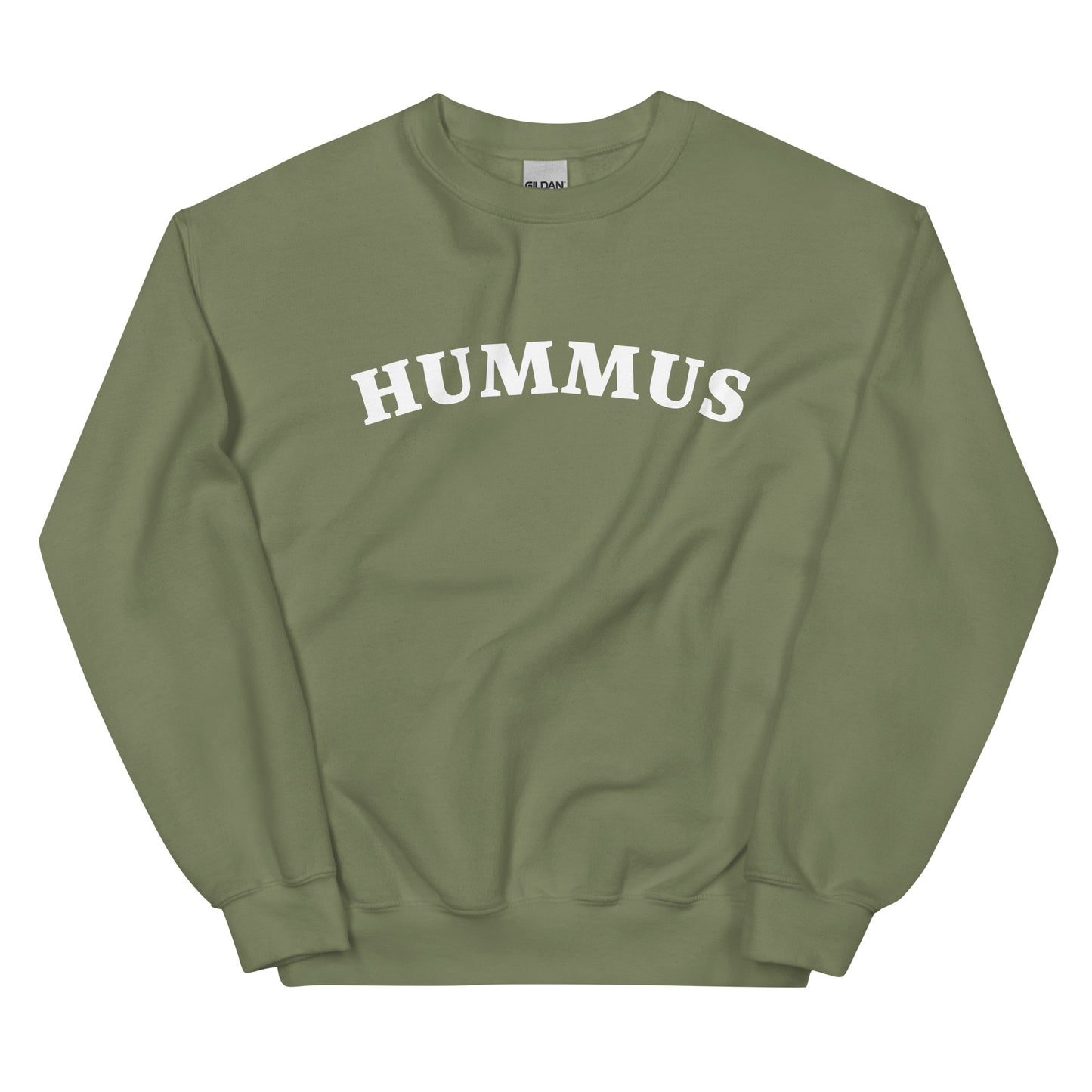 Green hummus sweatshirt - A hummus sweatshirt for foodies and chickpea lovers. This unique crew neck sweatshirt is designed for hummus enthusiasts and made just for you. It's a colorful hummus lover sweatshirt that stands out and makes a statement. A funny gift for hummus lovers or a quirky sweatshirt for everyday funny foodie streetwear. 