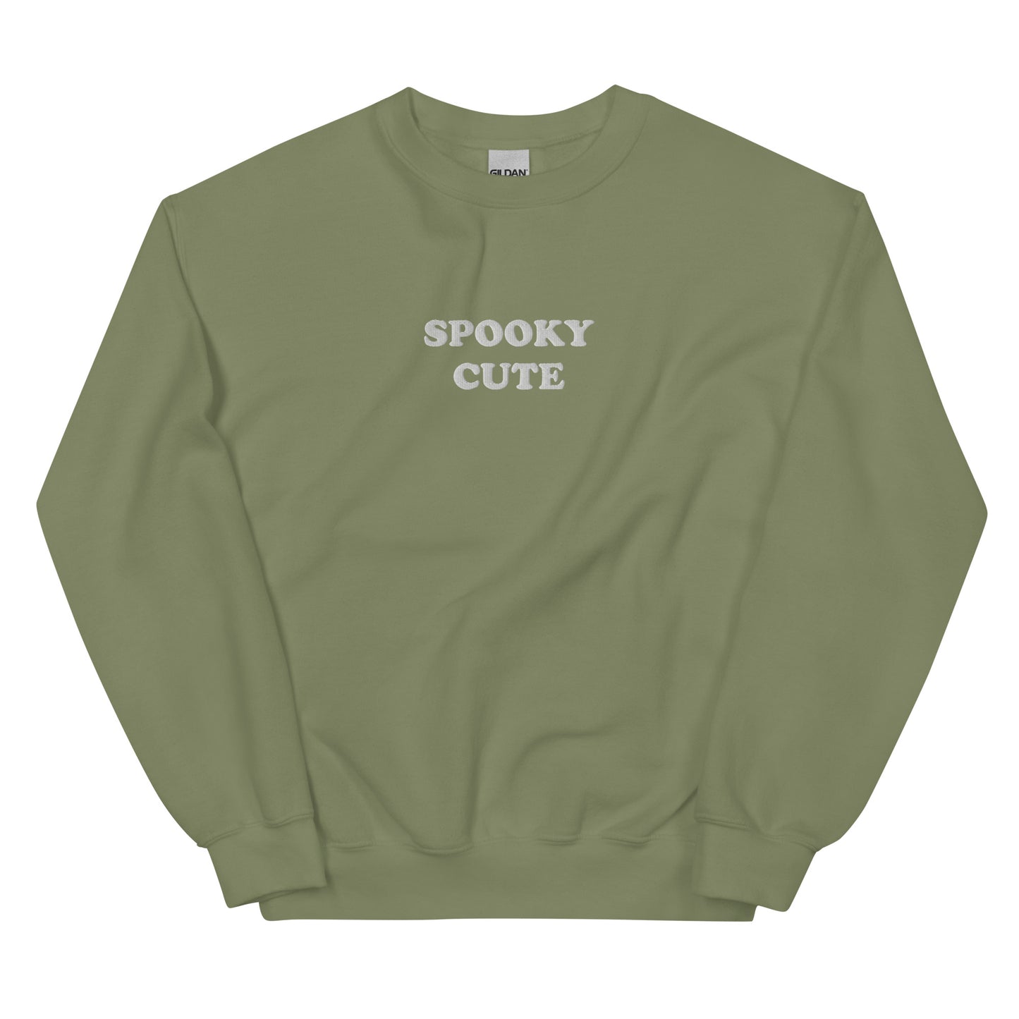 Green Spooky Cute Sweatshirt from Nina's Funky Shop by ninanush - Embrace your spooky in this unique spooky sweatshirt. It's a unisex sweatshirt with "Spooky Cute", embroidered on the front. Whether you're celebrating spooky season or embracing the spooky year-round, this sweatshirt is just what you need. A colorful sweatshirt for everyday style and a cute gift for spooky season.