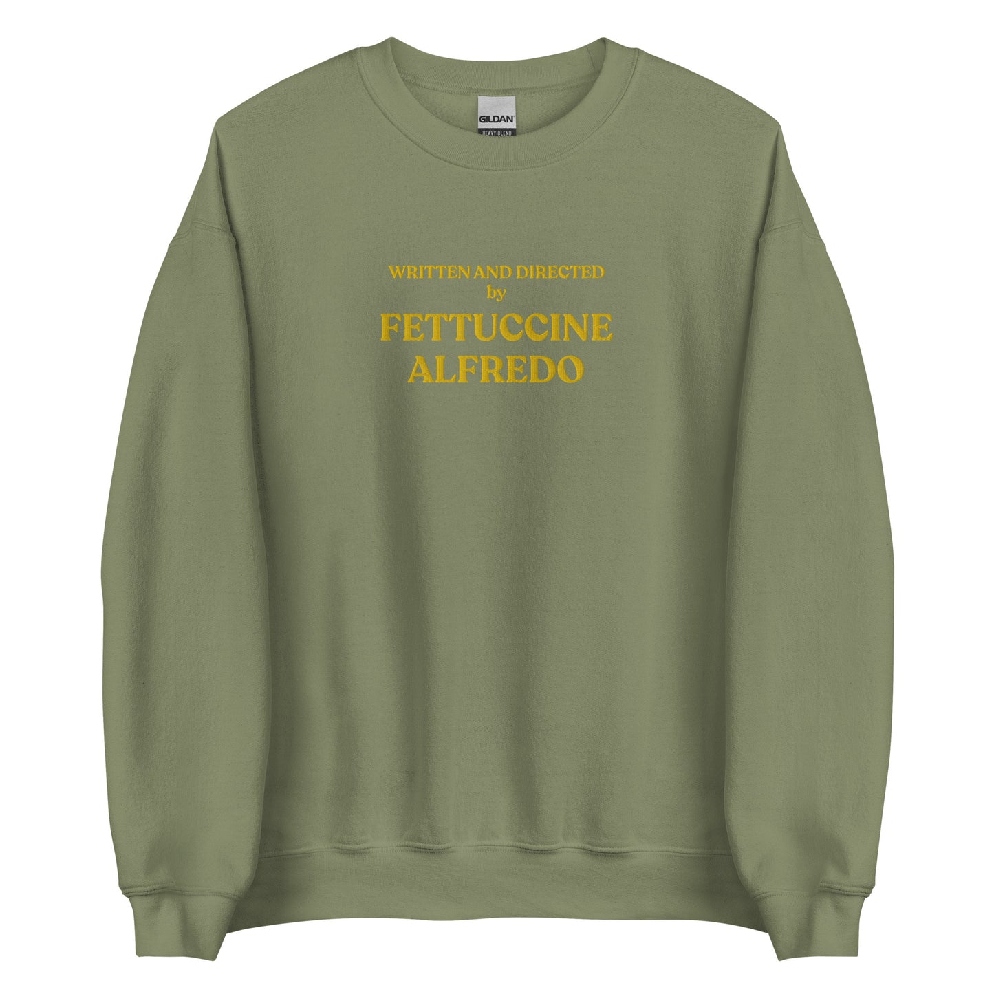 Written And Directed By Fettuccine Alfredo Embroidered Sweatshirt