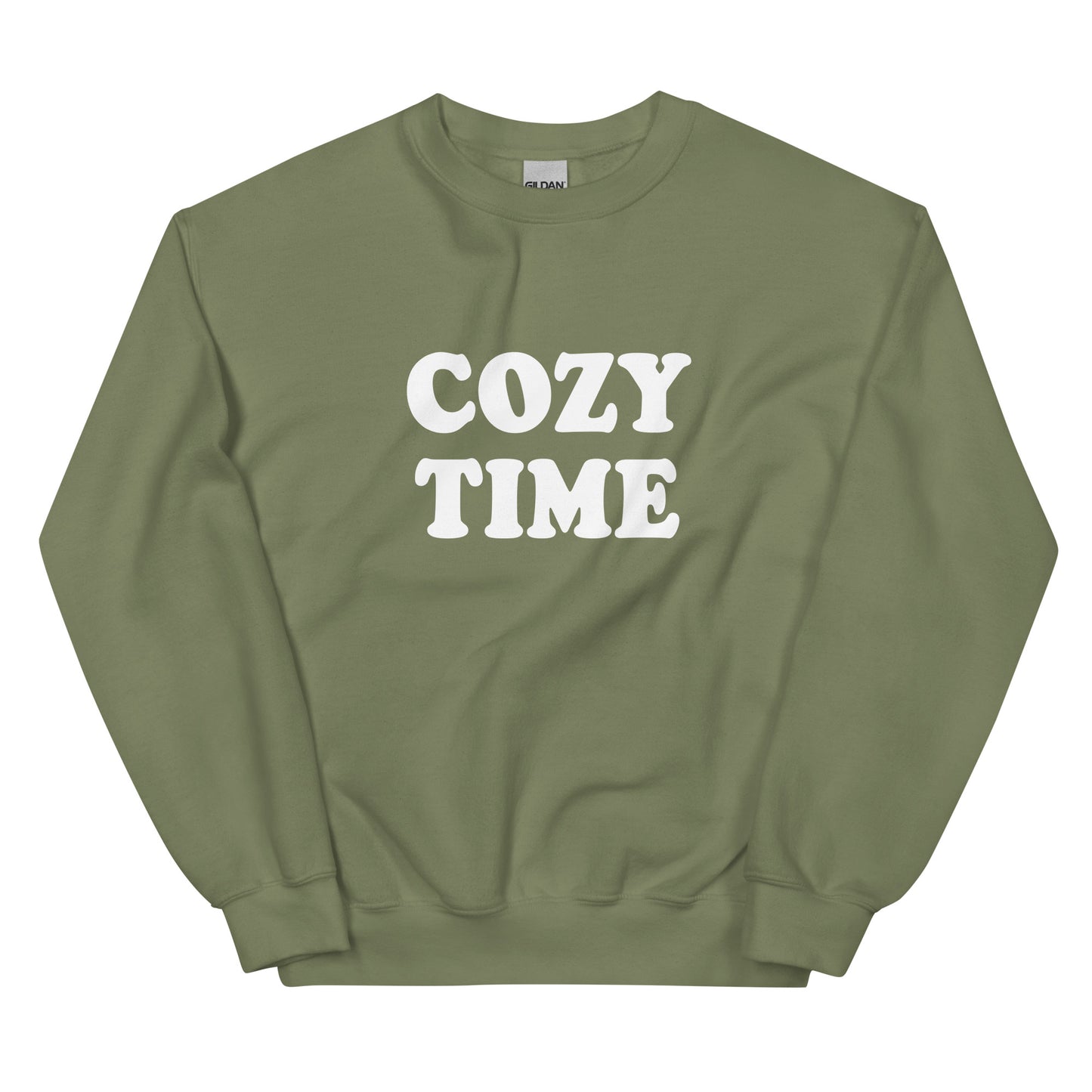 Army Green Cozy Time Sweatshirt - Our Cozy Time Sweatshirt is super soft, comfortable and made just for you. It's perfect for lounging on the couch or everyday streetwear. Make a statement and get cozy.