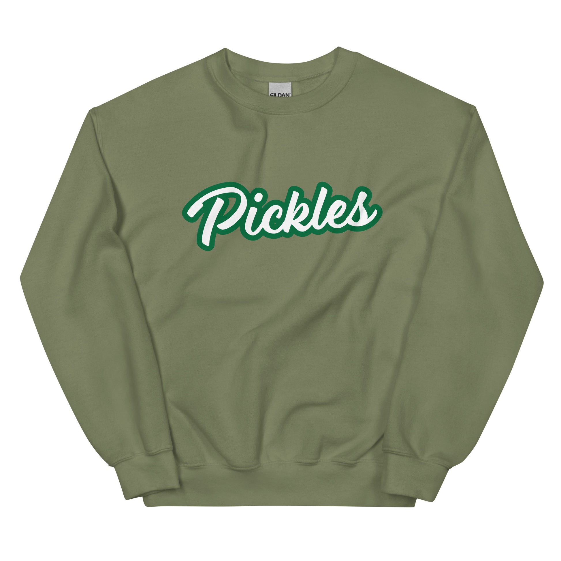 Army Green Pickles Sweatshirt - Do you love pickles? Looking for a gift for a pickle lover? Our Pickle Crewneck Sweatshirt is cozy, soft, and made just for you! Eat your favorite pickles in this funny sweatshirt. 