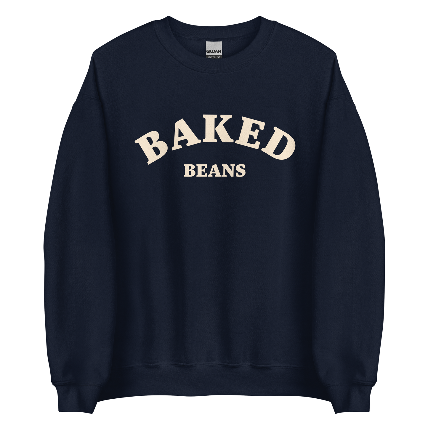 Navy baked beans sweatshirt - An baked beans sweatshirt for foodies and bean lovers of all kinds. This classic crew neck sweatshirt is soft, comfortable, designed for baked beans enthusiasts and made just for you. It's an unusual sweatshirt that stands out. A perfect funny weird and gift for foodies or a quirky sweatshirt for everyday streetwear.