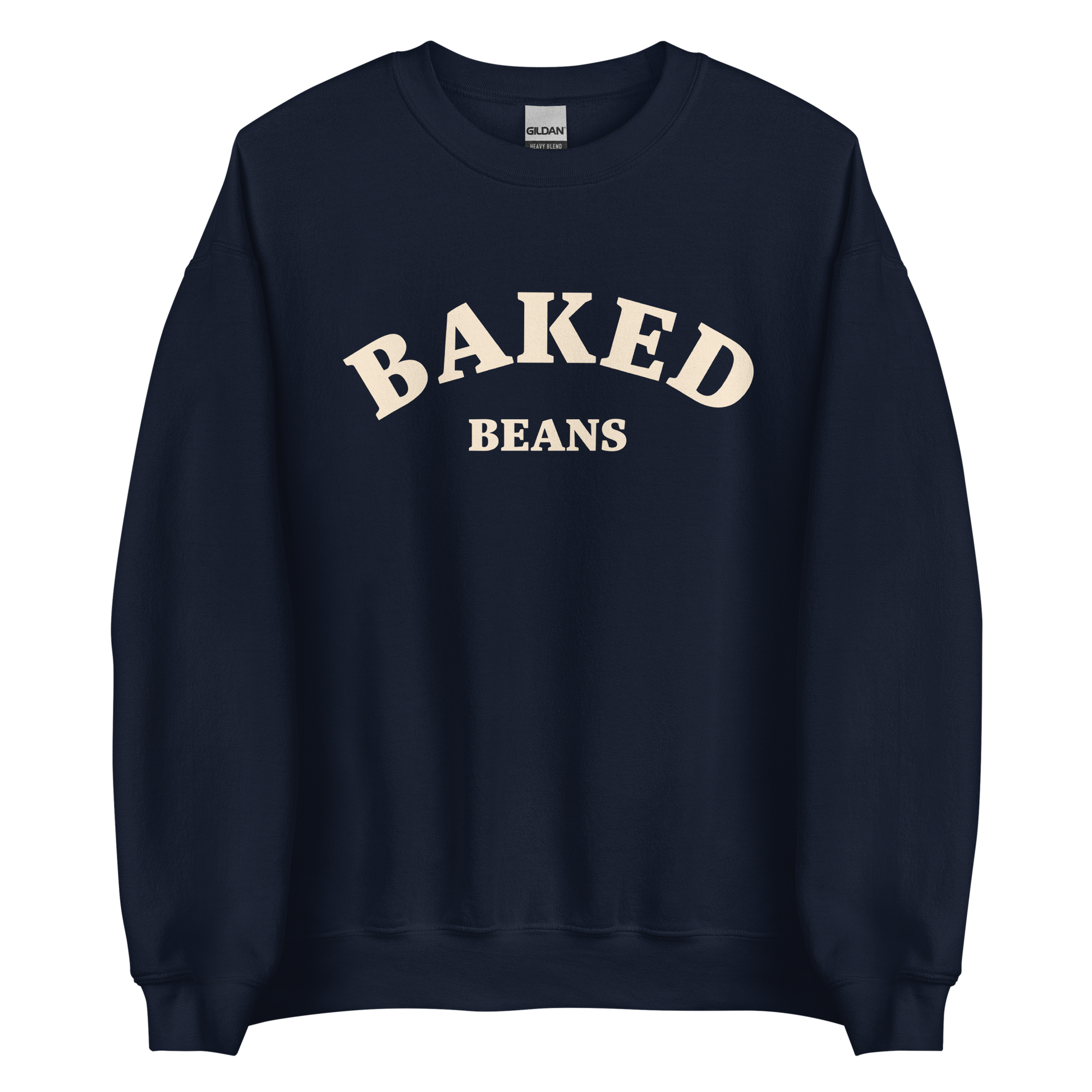 Navy baked beans sweatshirt - An baked beans sweatshirt for foodies and bean lovers of all kinds. This classic crew neck sweatshirt is soft, comfortable, designed for baked beans enthusiasts and made just for you. It's an unusual sweatshirt that stands out. A perfect funny weird and gift for foodies or a quirky sweatshirt for everyday streetwear.