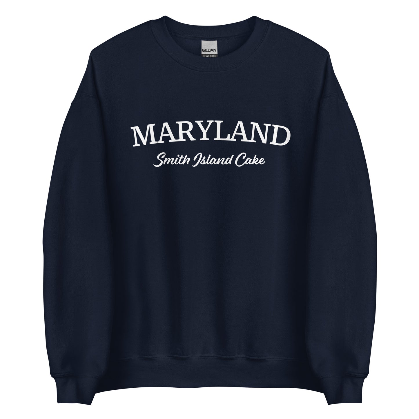 Navy Maryland Smith Island Cake Sweatshirt from Nina's Funky Shop by ninanush - Love smith island cake? Looking for a fun Maryland gift? Introducing our Maryland Smith Island Cake Sweatshirt! It's a funny foodie Maryland sweatshirt for Smith Island Cake lovers like you. This unisex, crew neck sweatshirt comes in a variety of colors with the words "Maryland Smith Island Cake" on the front.