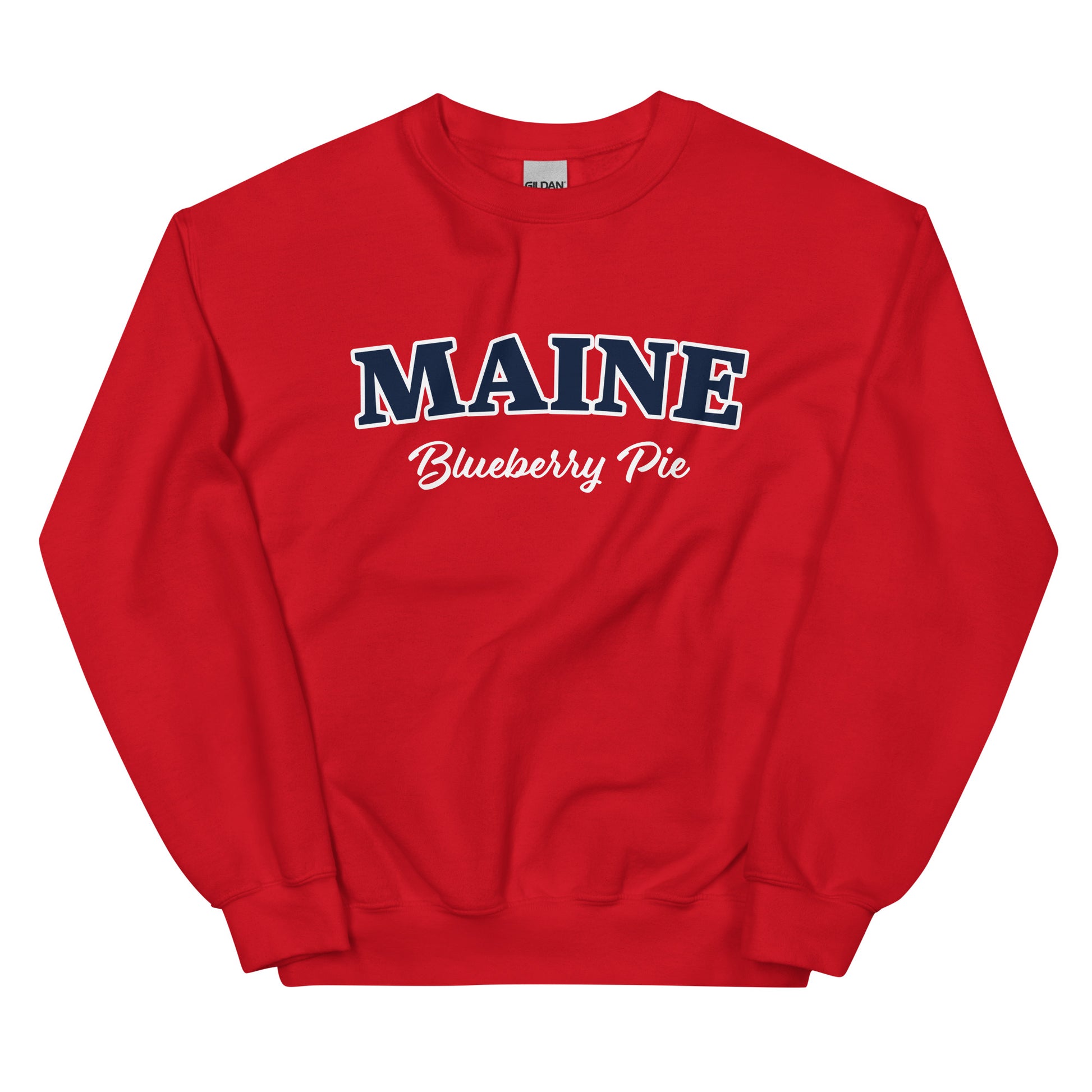 Red Maine Blueberry Pie Sweatshirt by Nina's Funky Shop by ninanush - Do you love blueberry pie? Looking for a fun New England gift? Our Maine Blueberry Pie Sweatshirt is just for you! A funny foodie sweatshirt for blueberry pie lovers and foodies of all kinds. This unisex, crew neck sweatshirt with "Maine Blueberry Pie" on the front. The perfect sweatshirt for blueberry pie enthusiast.