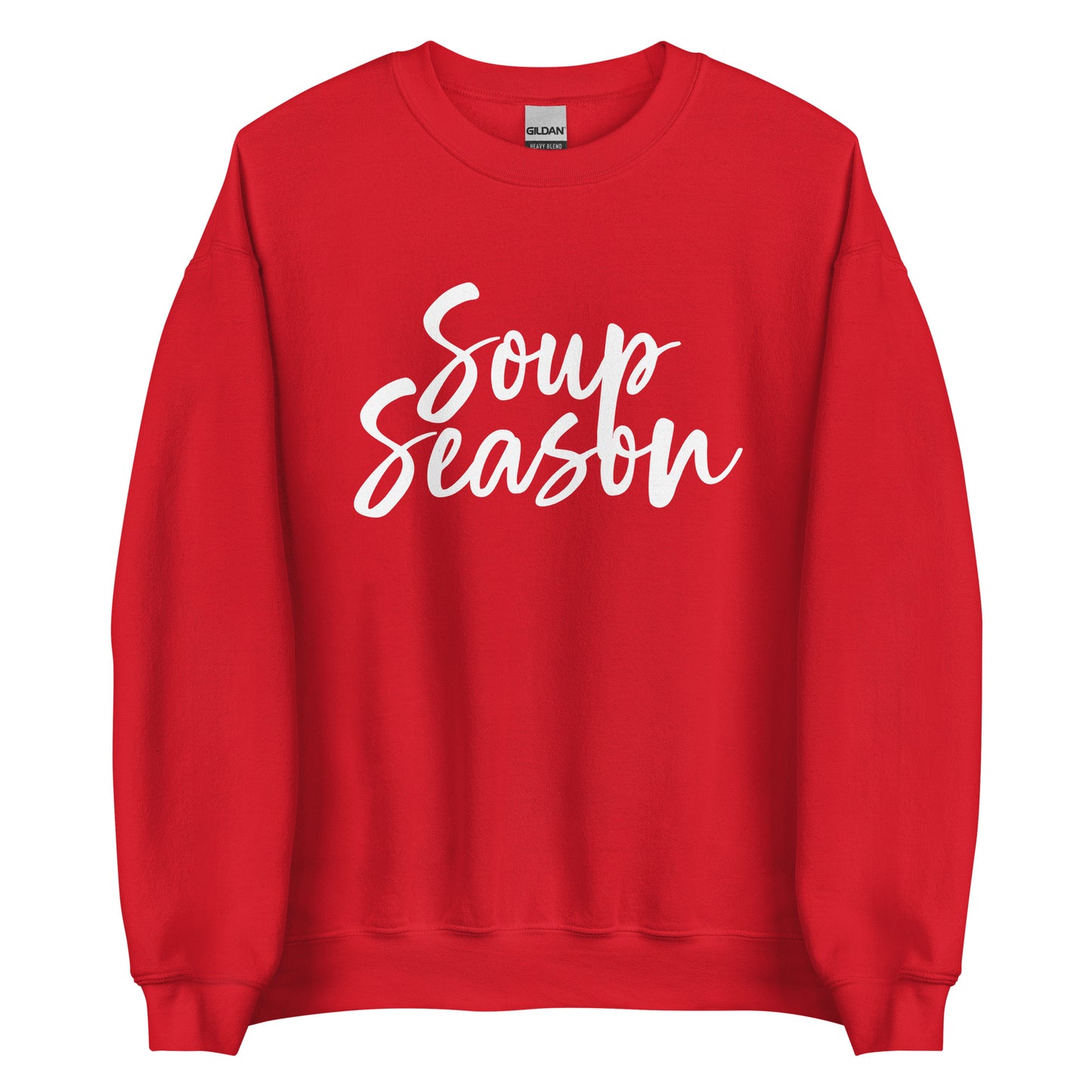 Red Soup Season Sweatshirt from Nina's Funky Shop by ninanush - Do you love soup? Looking for a funny gift? Our Soup Season Crewneck Sweatshirt is soft, comfortable and just what you need. It's a unisex sweatshirt that comes in a variety of colors with "Soup Season", expertly printed on the front. A unique and funny soup sweatshirt for cozy nights in or stand out soup lover streetwear. This quirky sweatshirt is designed by Nina and made just for you.