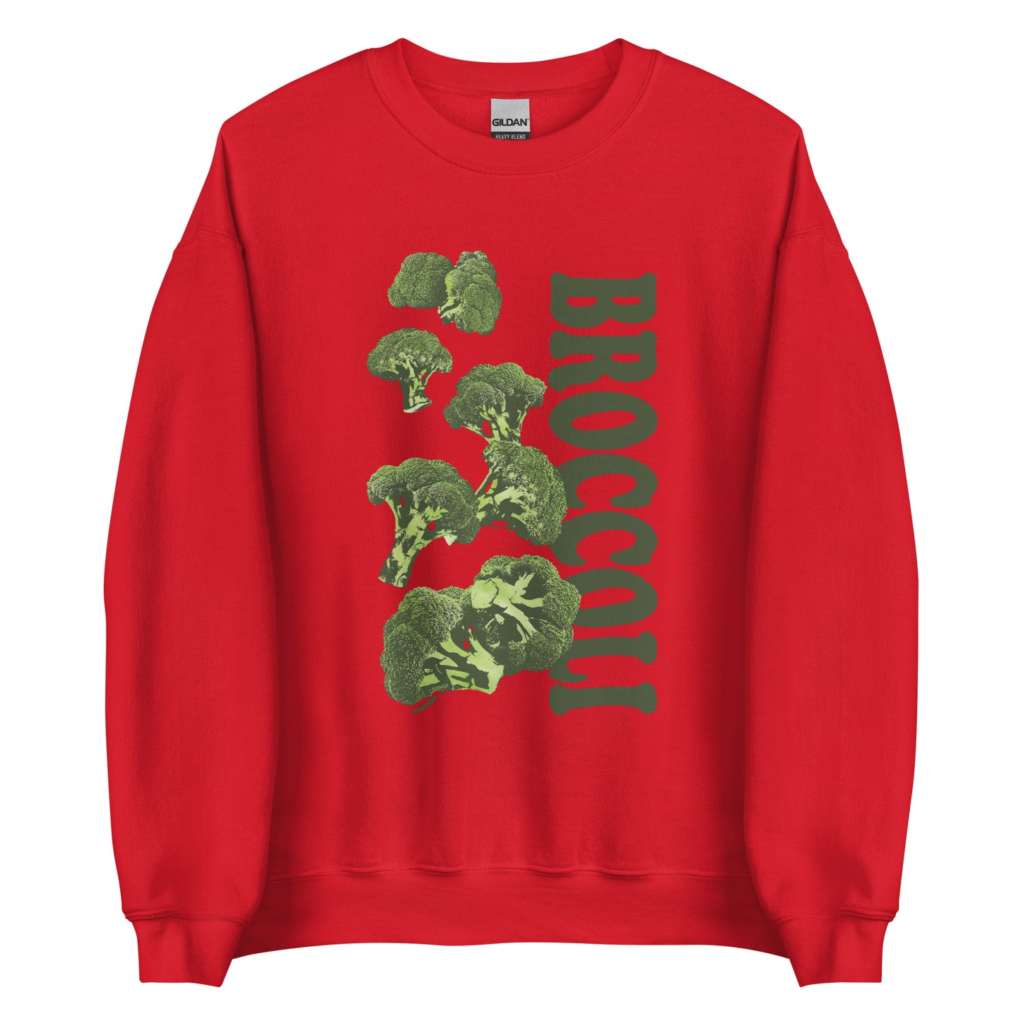 Red Broccoli Sweatshirt from Nina's Funky Shop by ninanush- Love broccoli? Our Broccoli Crewneck Sweatshirt is soft, comfortable and just what you need. It's a unisex sweatshirt with a unique, hand drawn broccoli design, expertly printed on the front. Perfect for cozy nights in or stand out streetwear for veggie enthusiasts. This funny foodie sweatshirt is designed by Nina and made just for you.